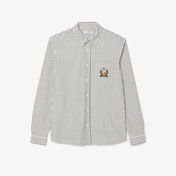 Lacoste Erkek Regular Fit Çizgili Beyaz Gömlek