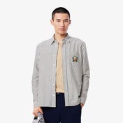 Lacoste Erkek Regular Fit Çizgili Beyaz Gömlek