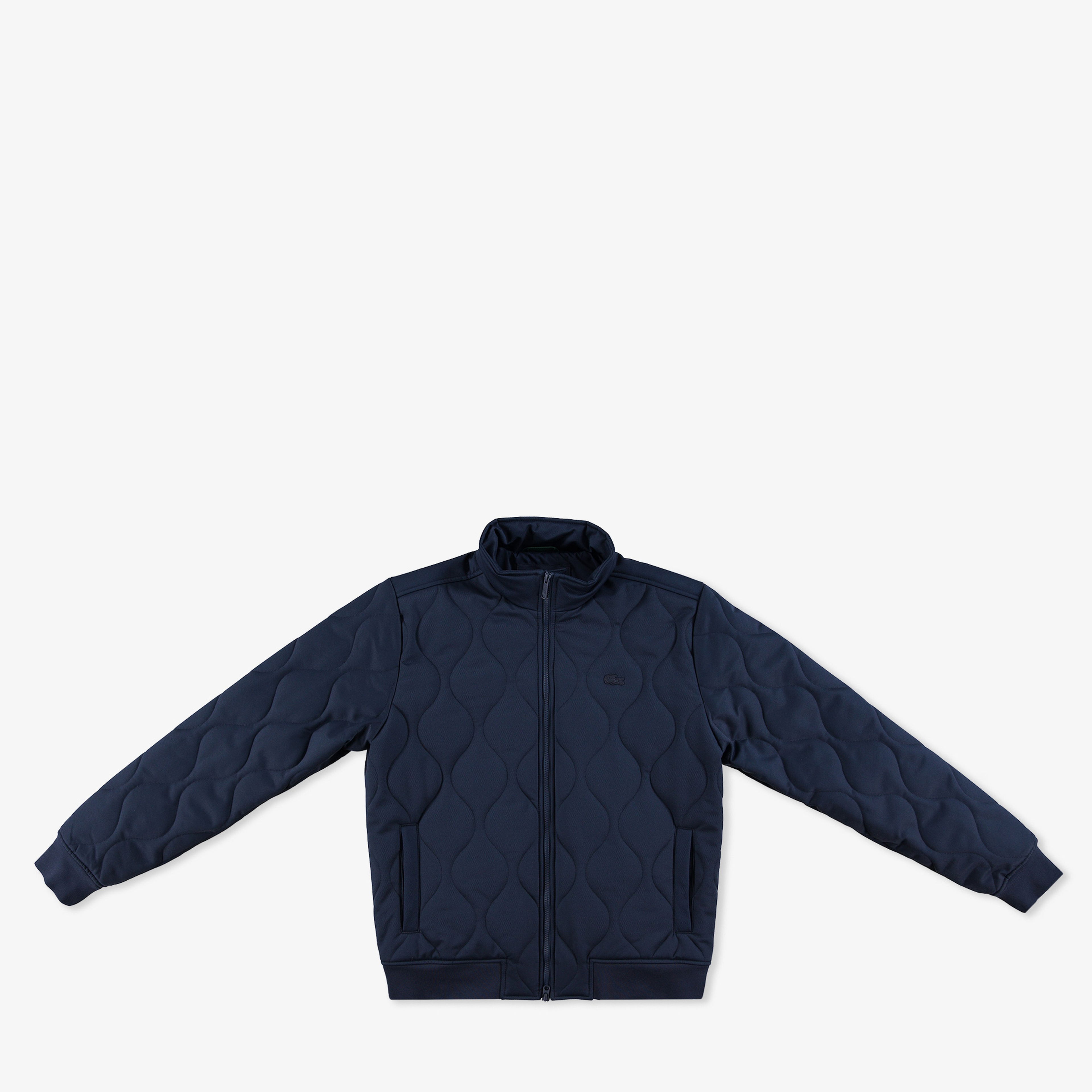 Lacoste Erkek Relaxed Fit Dik Yaka Kapitone Lacivert Mont