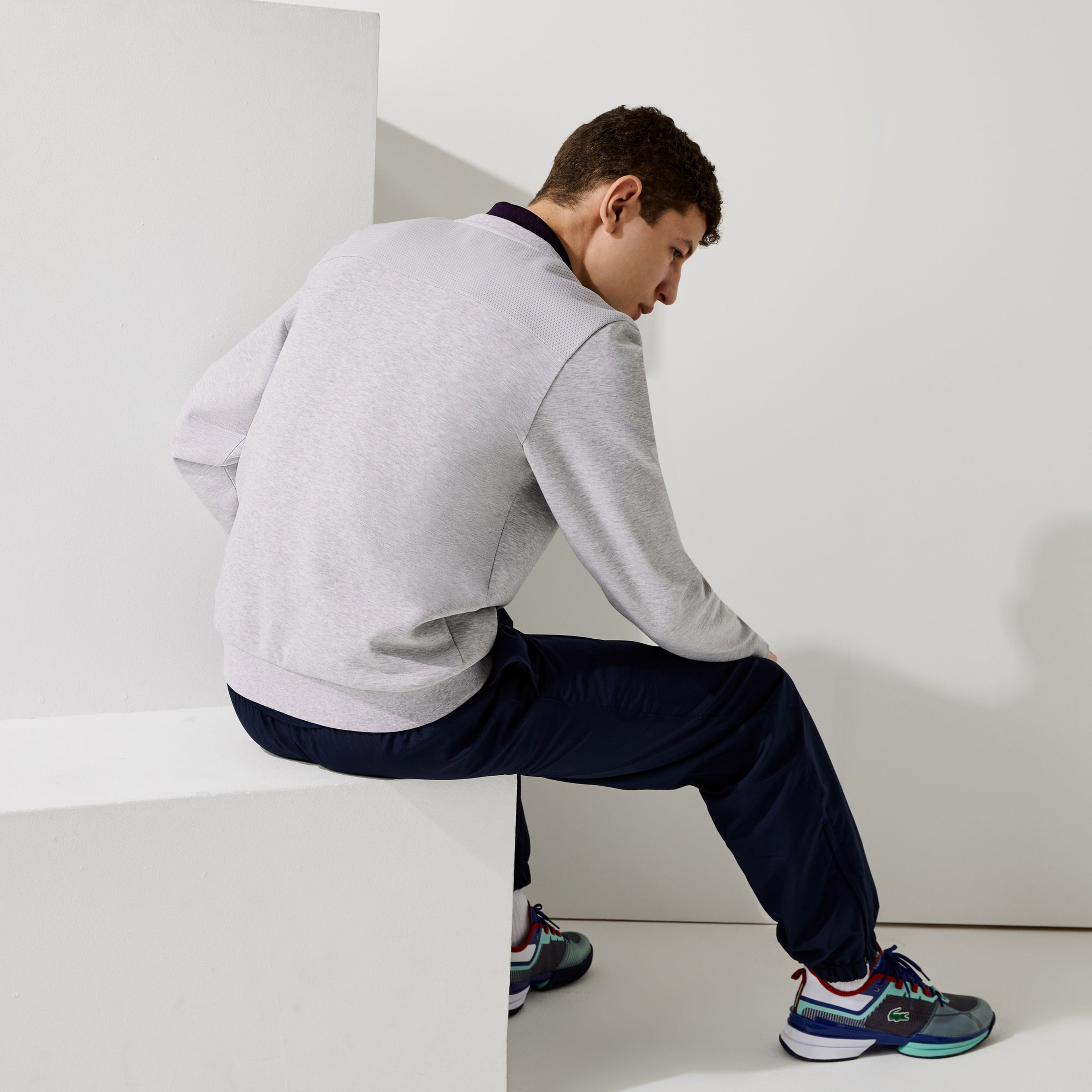 Lacoste Crew Neck Kanguru Cepli Erkek Siyah Sweatshirt