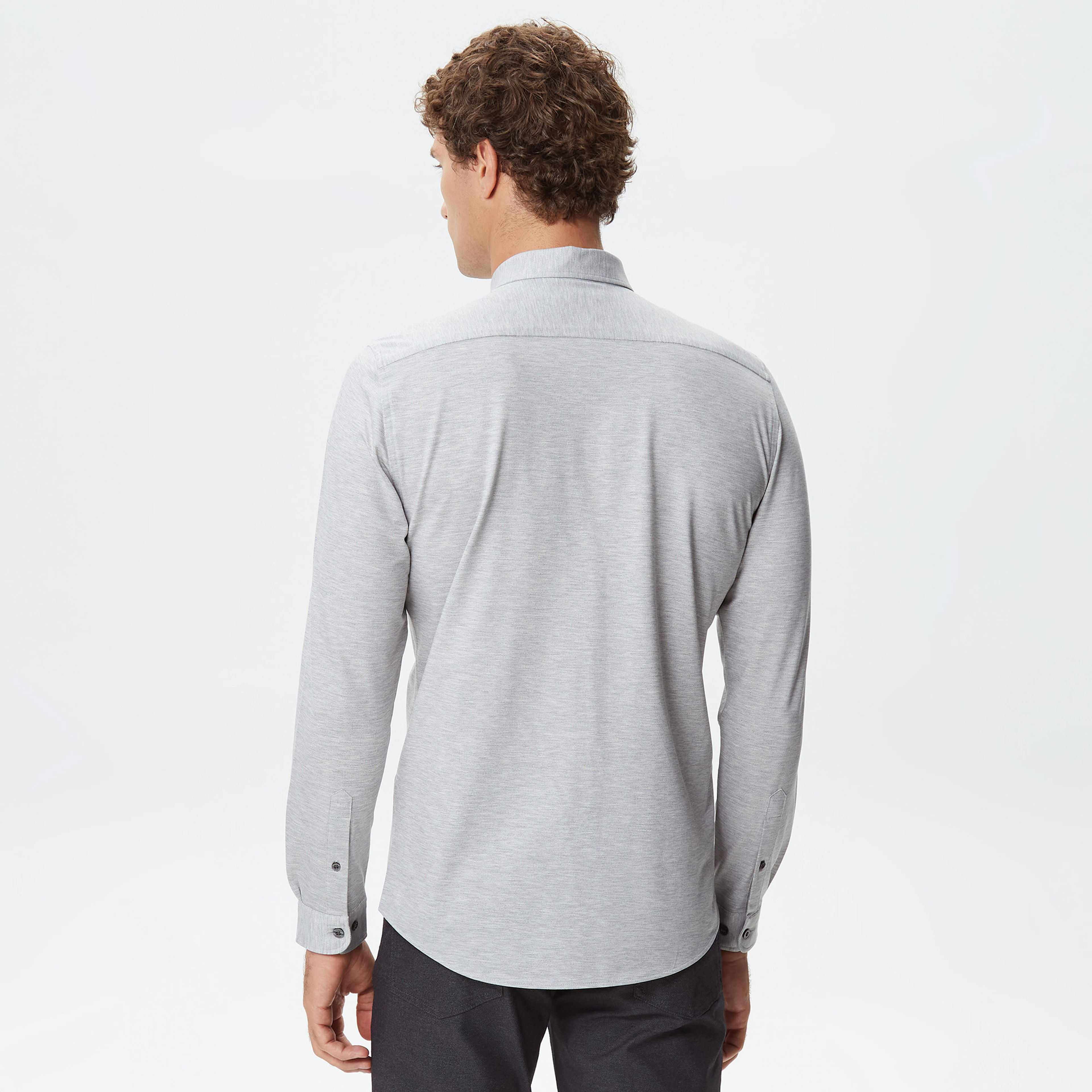 Lacoste Erkek Slim Fit Gri Gömlek