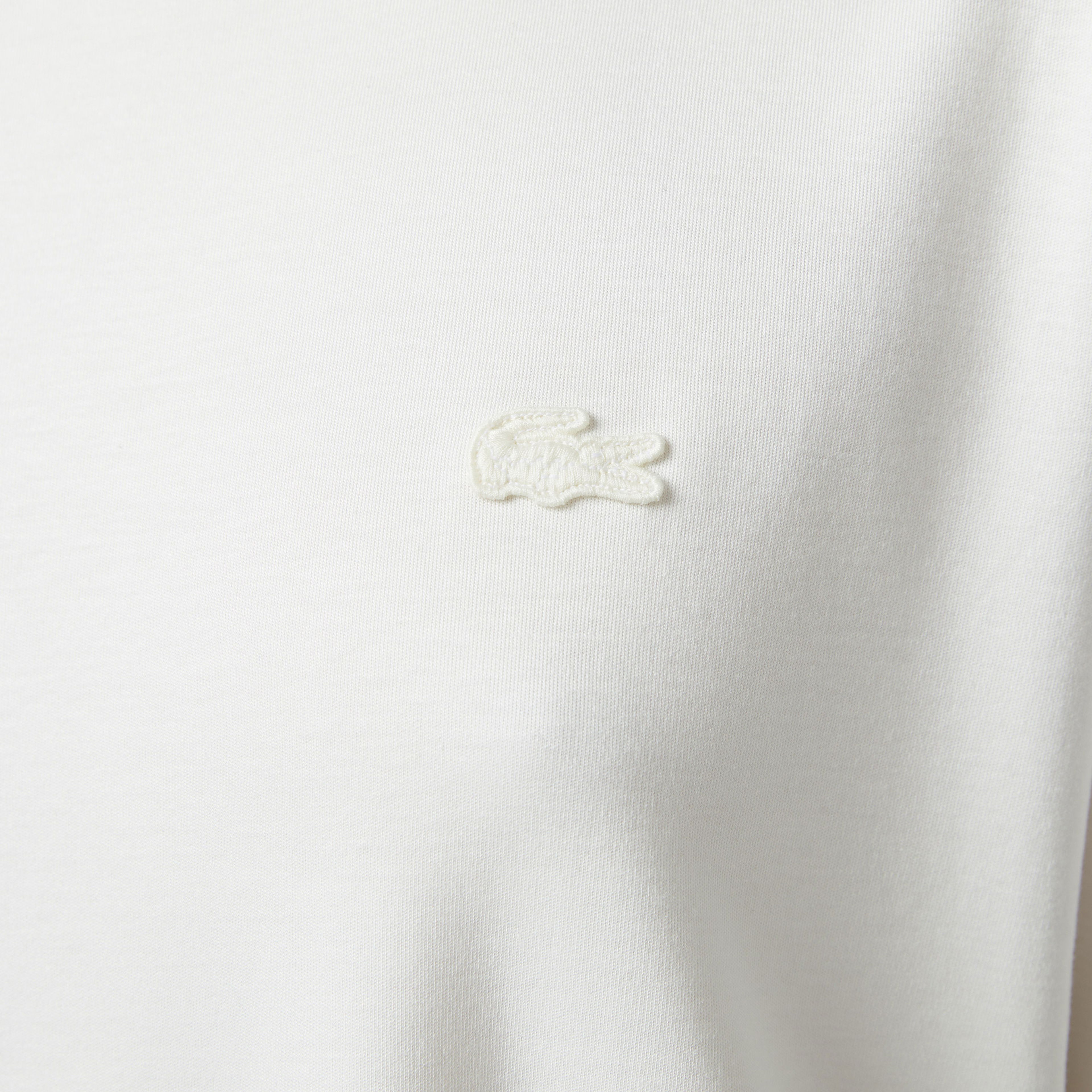 Lacoste Kadın Relaxed Fit Bisiklet Yaka Beyaz T-Shirt