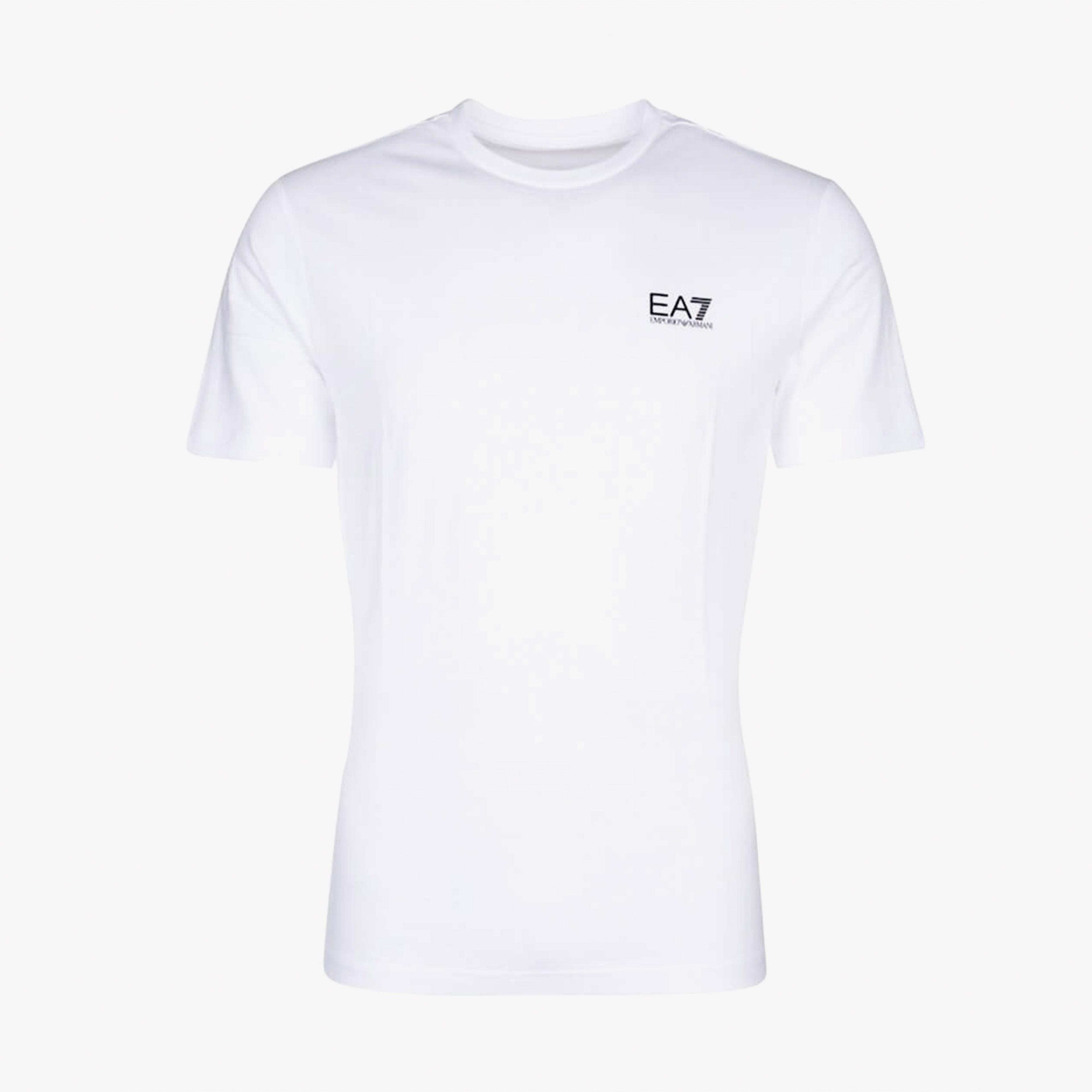 EA7 Erkek Beyaz Bisiklet Yaka T-Shirt