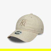 New Era 9Forty New York Yankes Mlb Linen Kadın Krem Şapka
