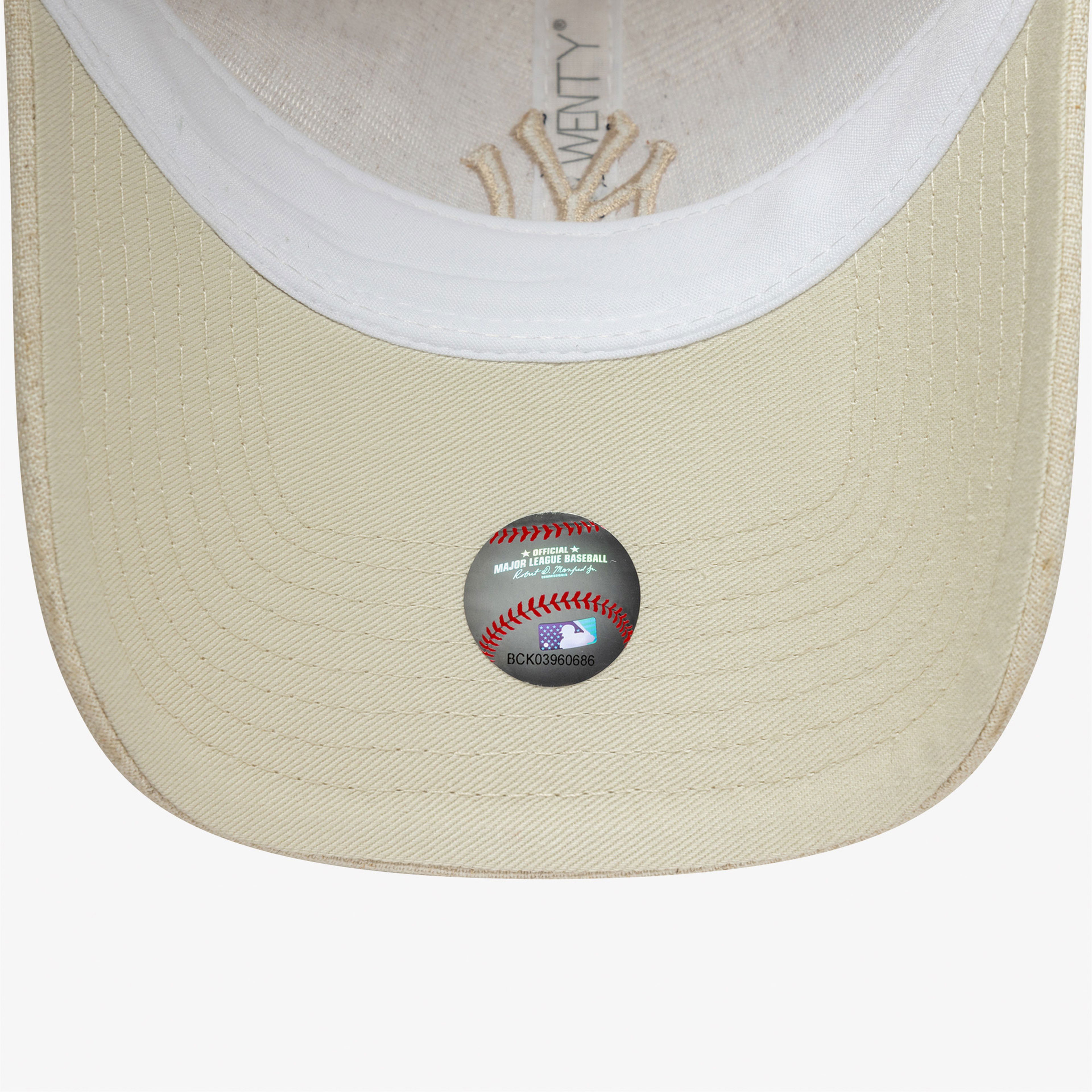 New Era 9Forty New York Yankes Mlb Linen Kadın Krem Şapka