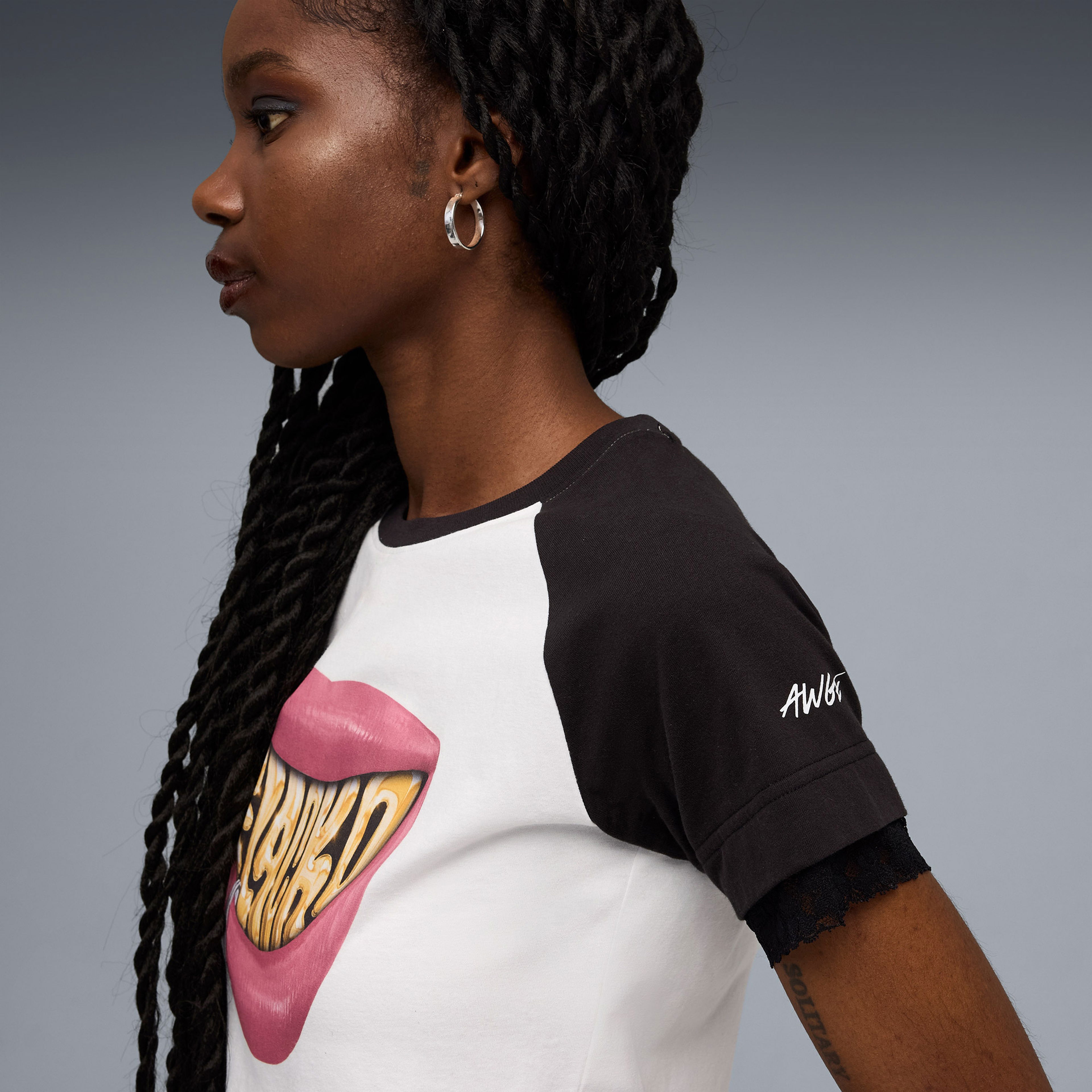 Puma Rocky Flacko Smile Baby Kadın Beyaz T-Shirt
