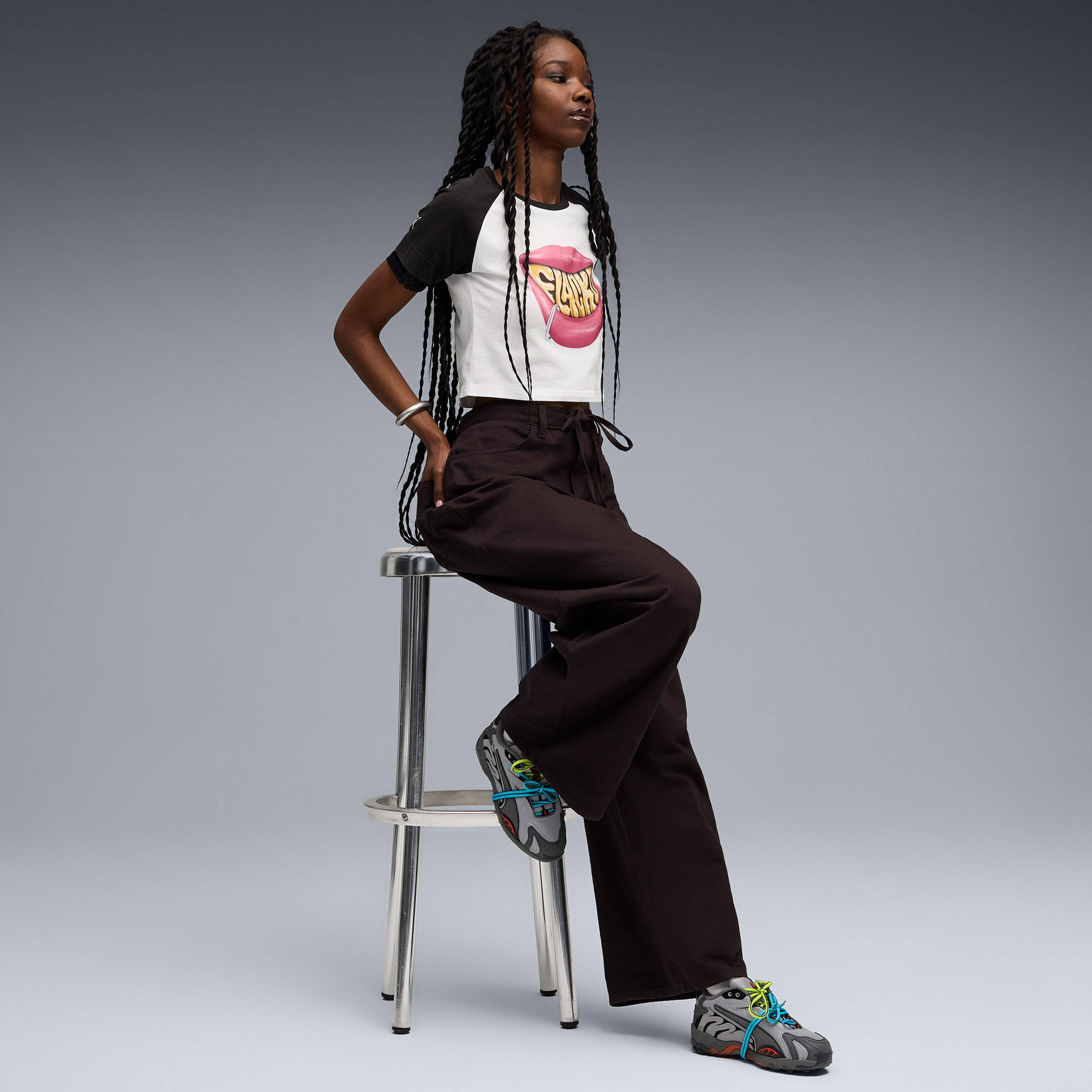 Puma Rocky Flacko Smile Baby Kadın Beyaz T-Shirt