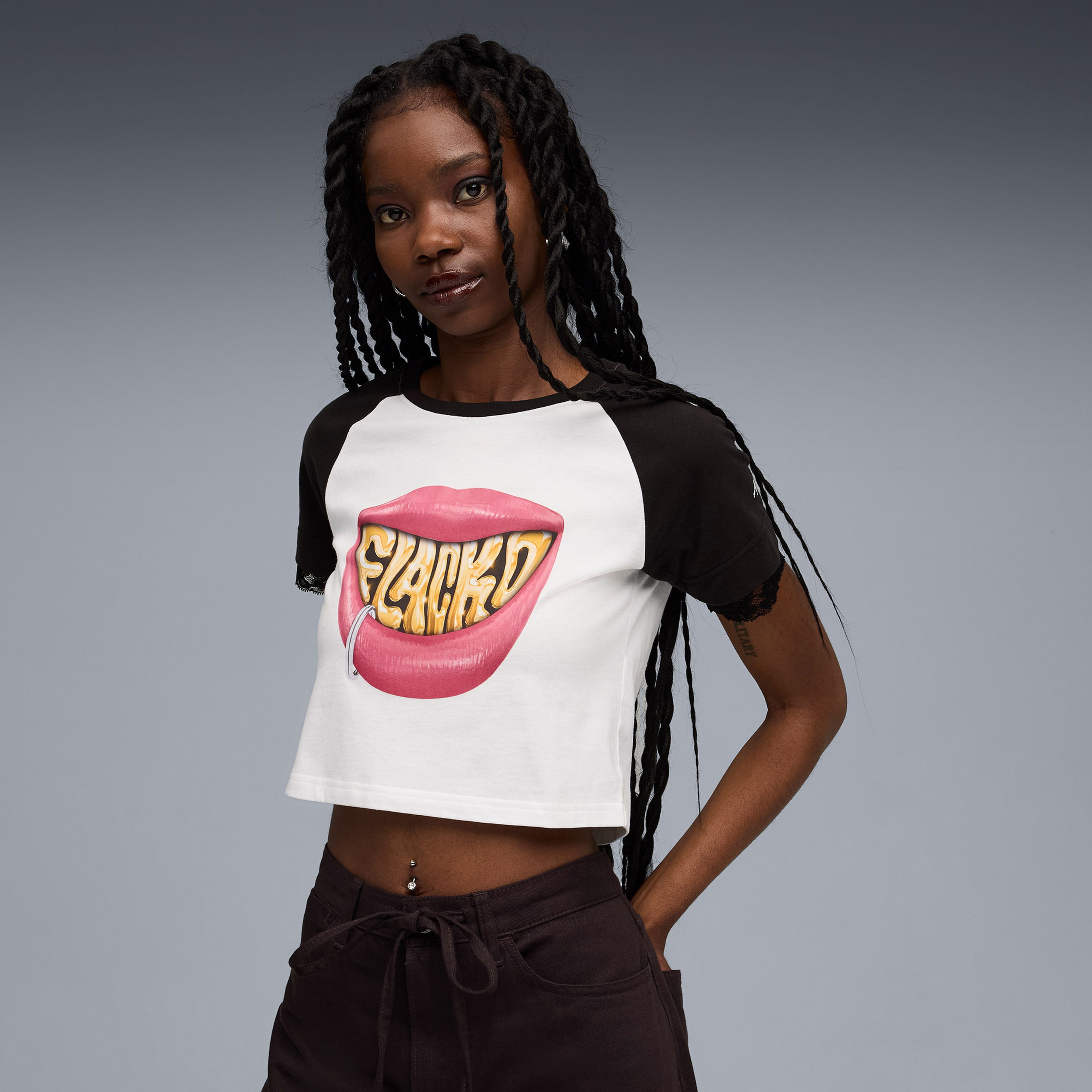 Puma Rocky Flacko Smile Baby Kadın Beyaz T-Shirt