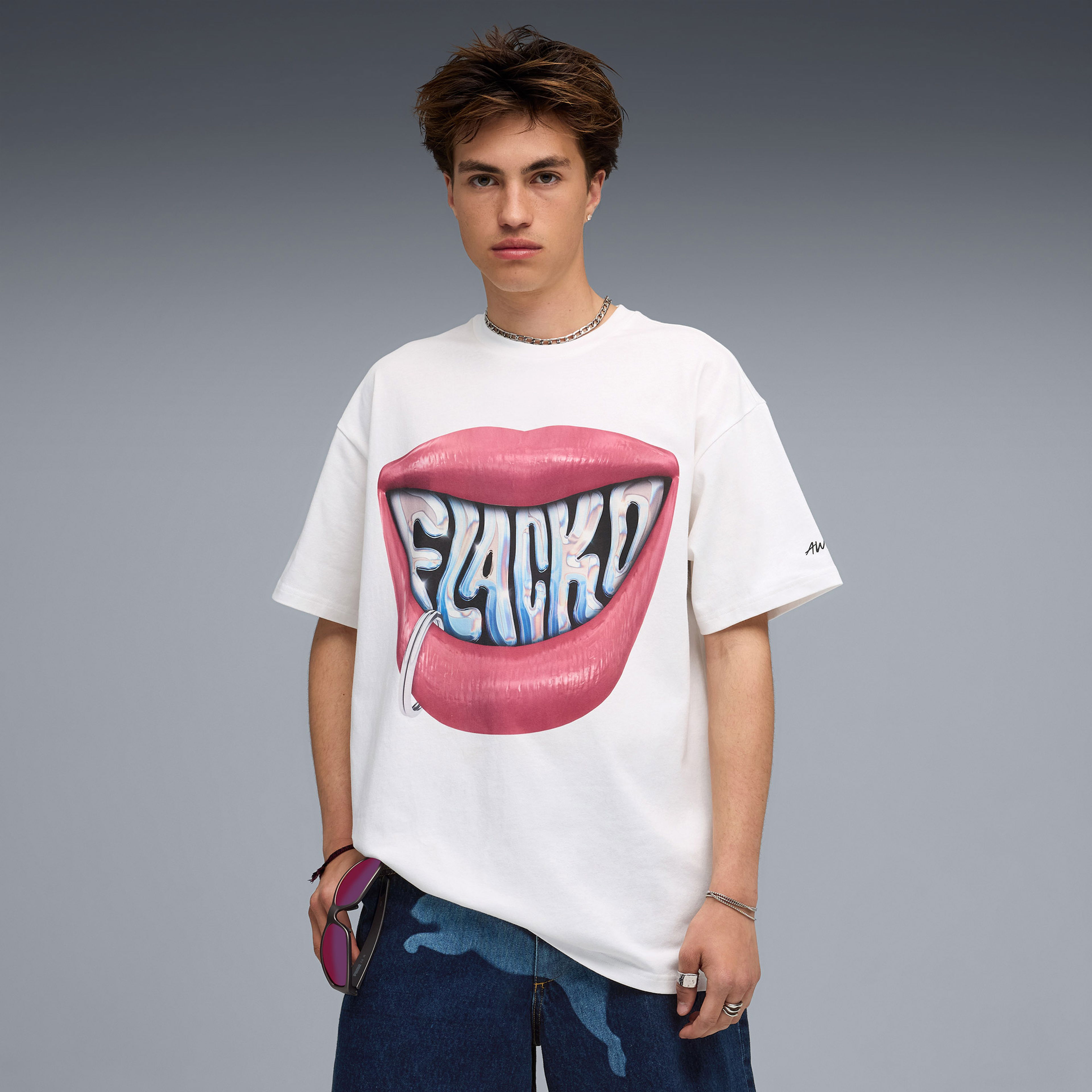 Puma Asap Rocky Flacko Smile Erkek Beyaz T-Shirt