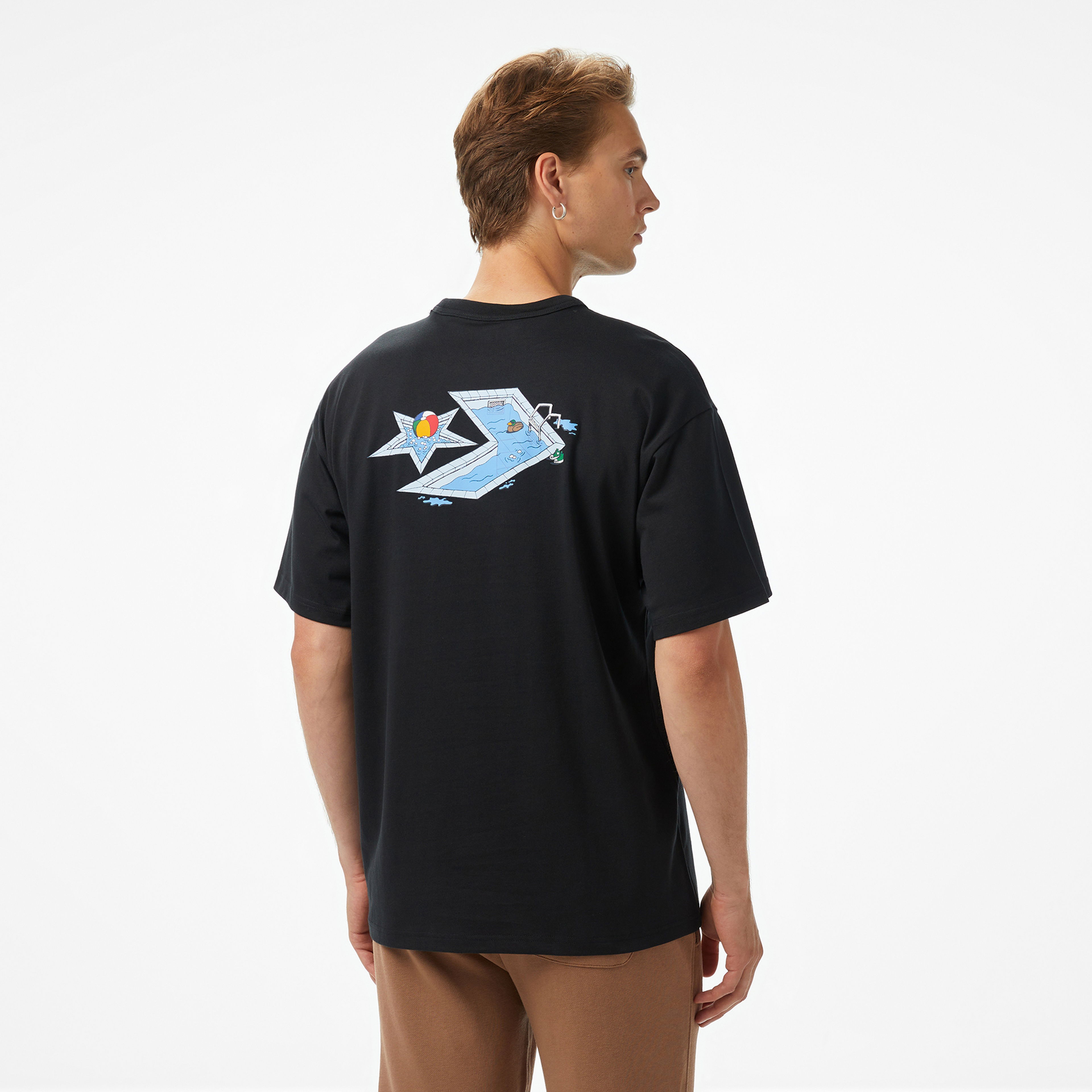 Converse Pool Side Star Chevron Erkek Siyah T-Shirt