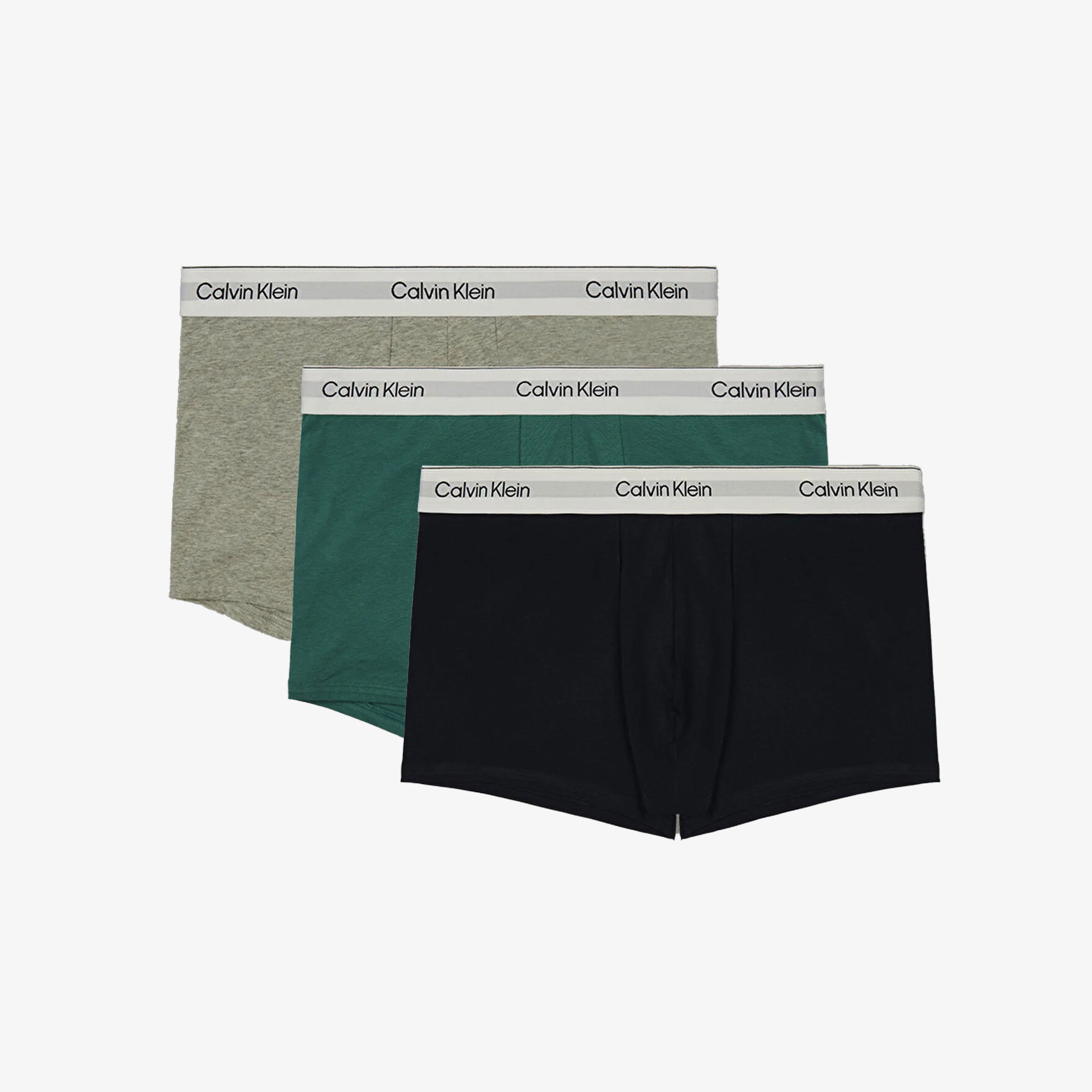 Calvin Klein Low Rise Erkek Yeşil/Gri/Siyah 3'lü Boxer