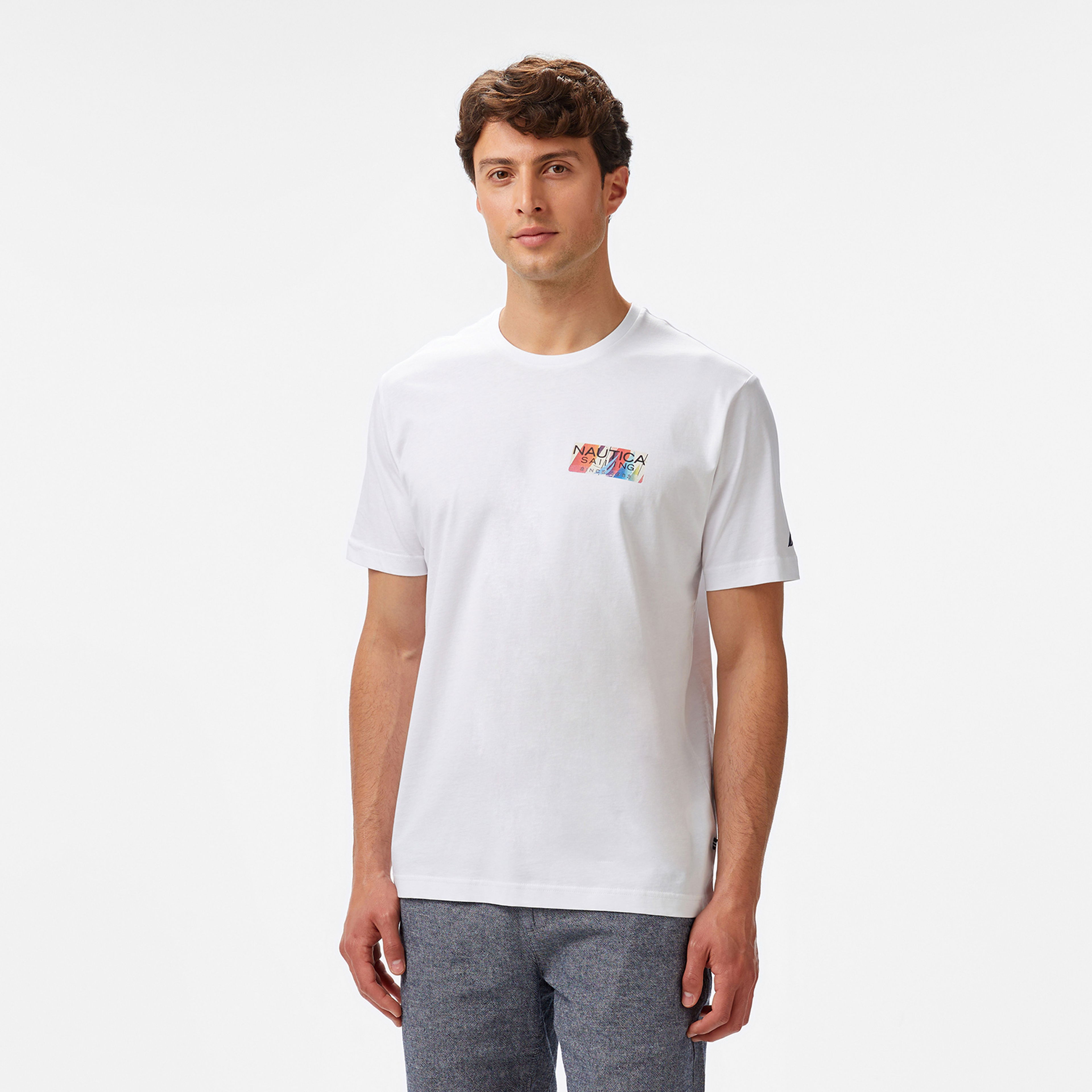 Nautica Regular Fit Erkek Beyaz T-Shirt