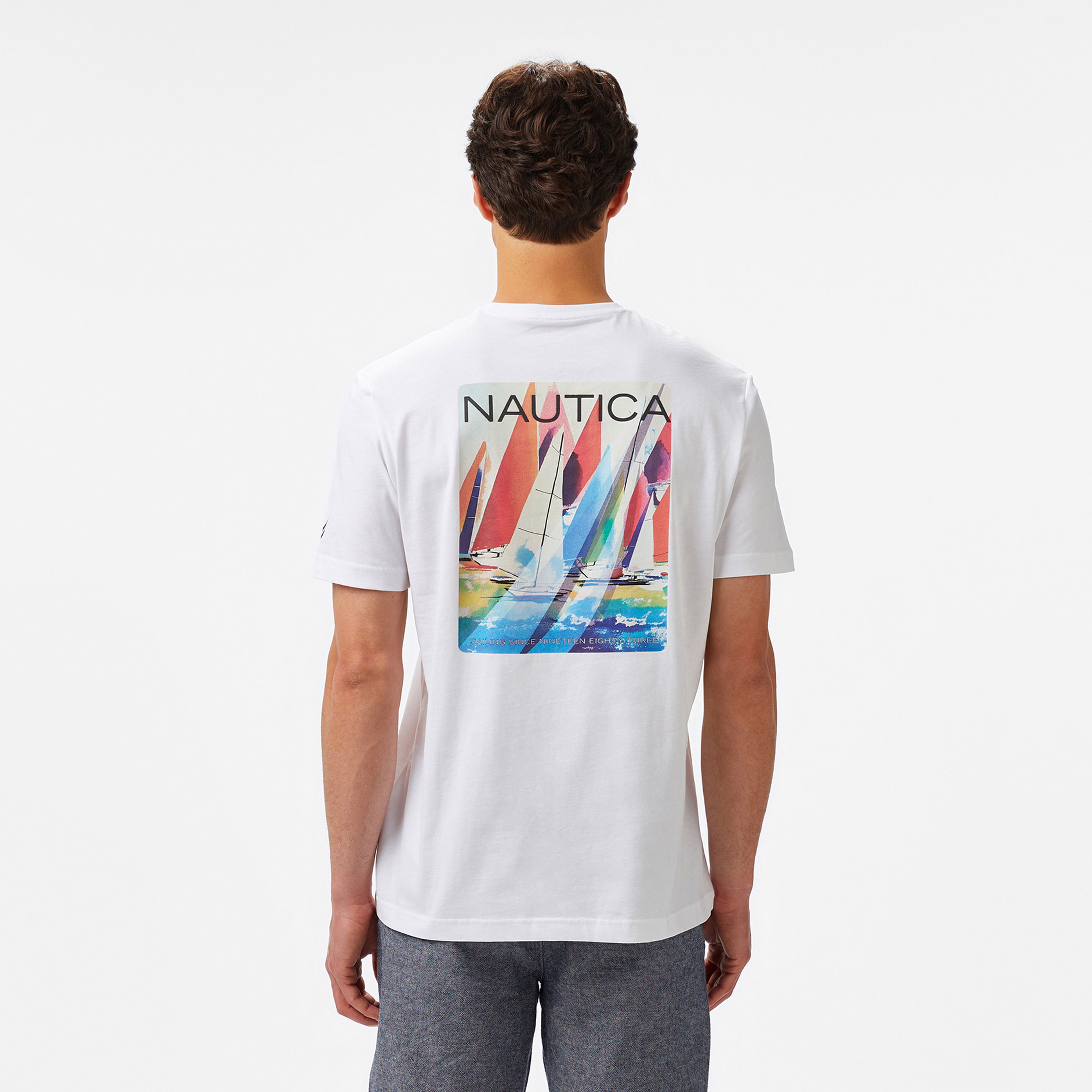 Nautica Regular Fit Erkek Beyaz T-Shirt
