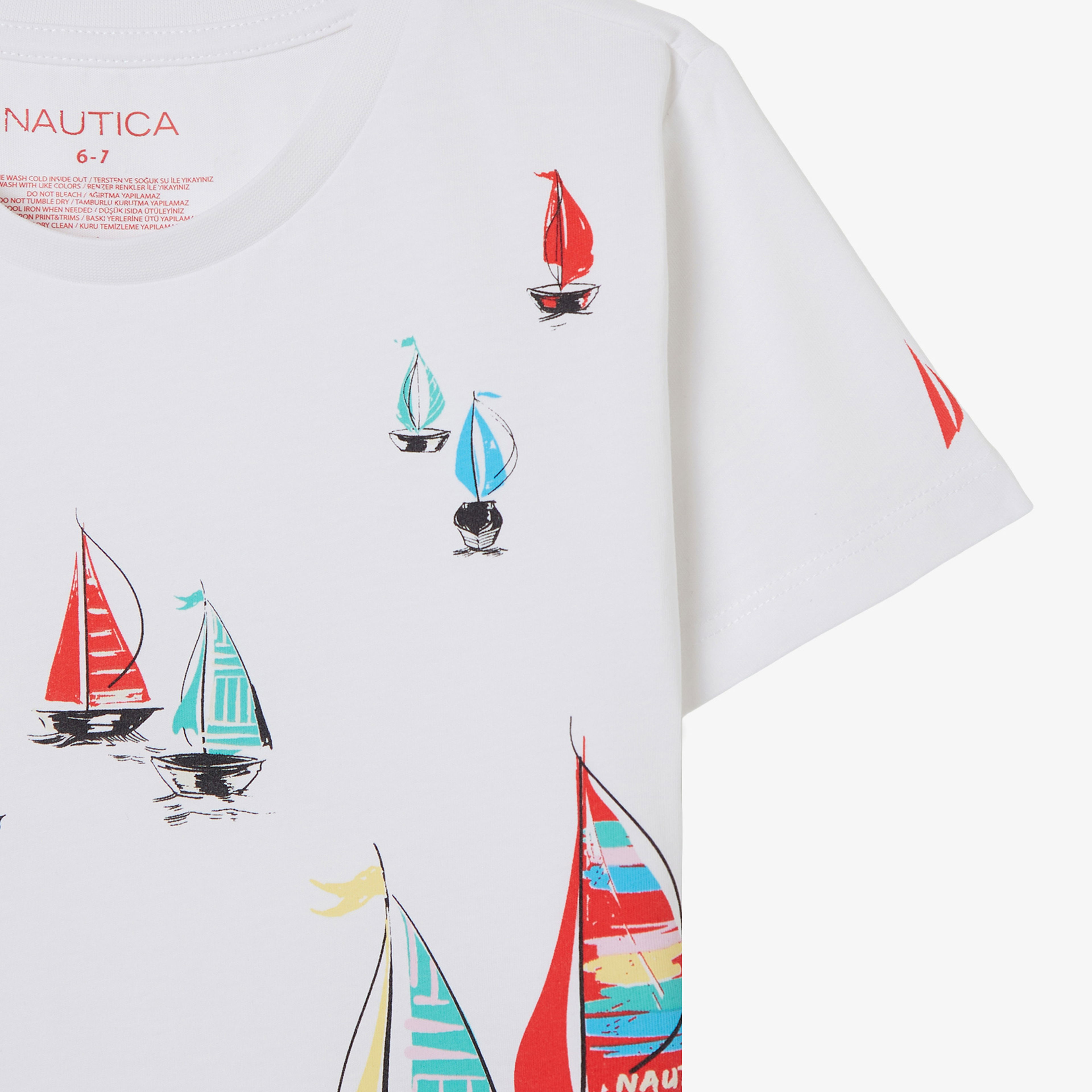 Nautica Regular Fit Çocuk Beyaz T-Shirt