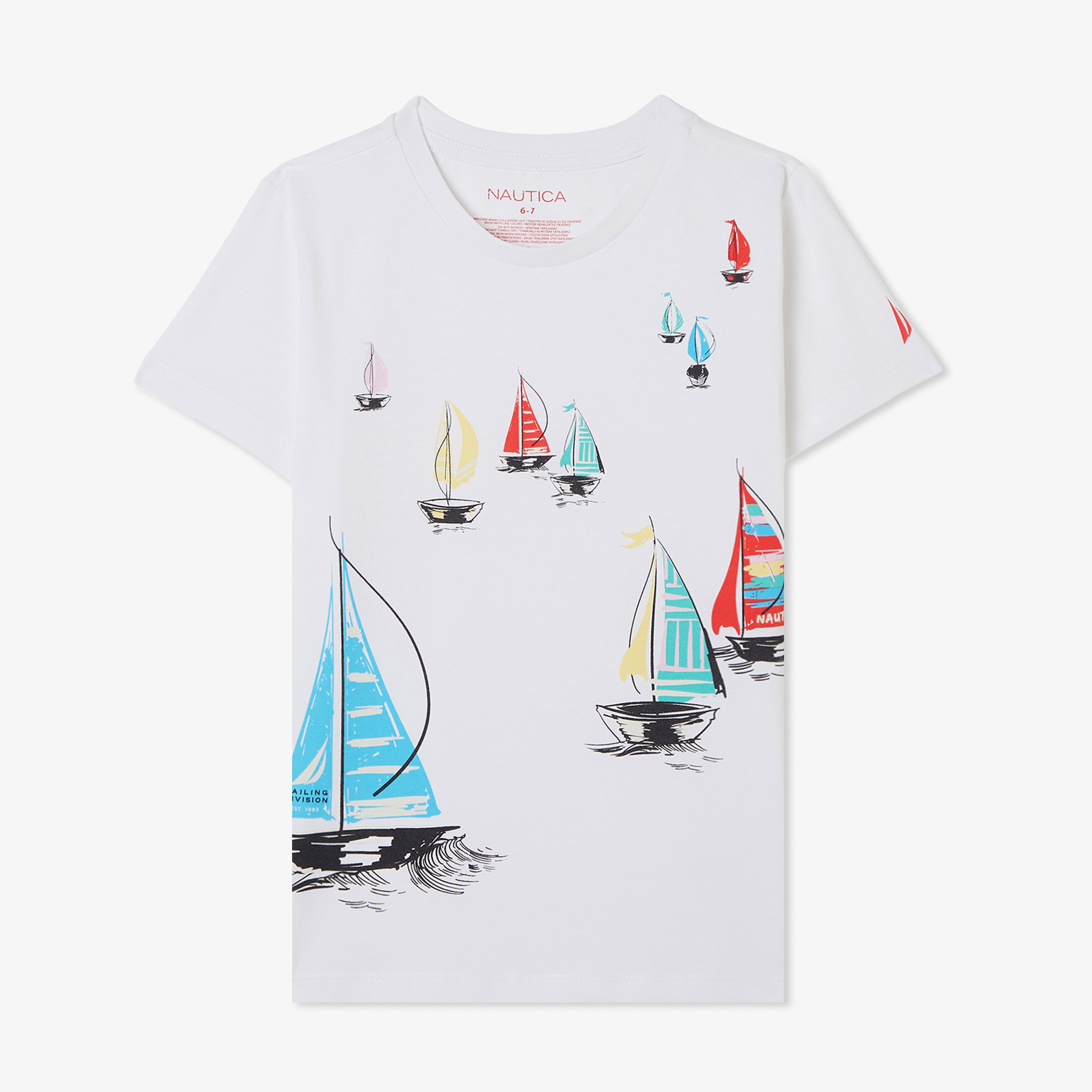 Nautica Regular Fit Çocuk Beyaz T-Shirt