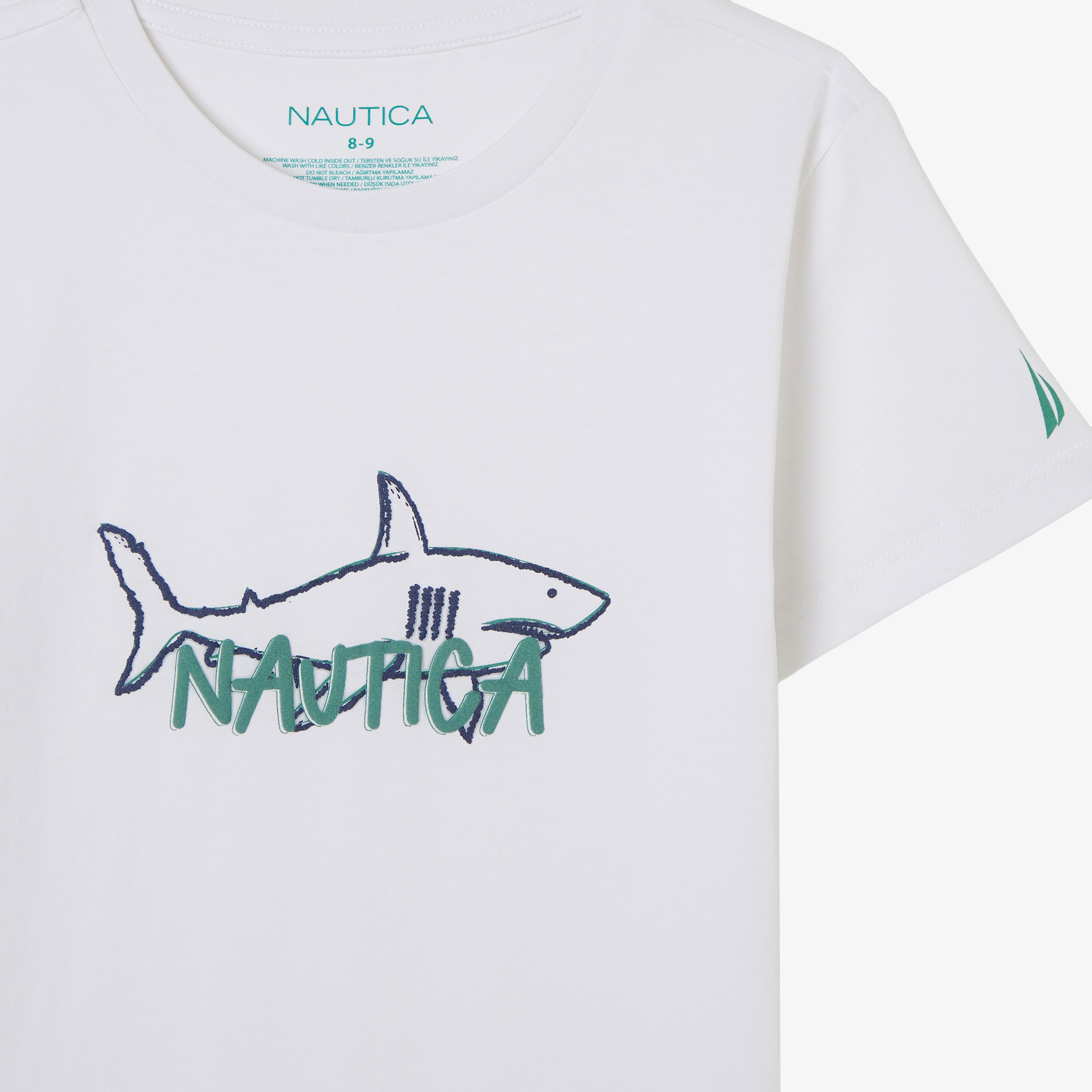 Nautica Regular Fit Çocuk Beyaz T-Shirt