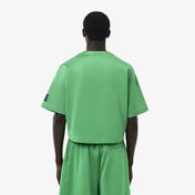 Lacoste SS25 RUNWAY Erkek Oversize Fit Kısa Kollu Bisiklet Yaka Yeşil Sweatshirt