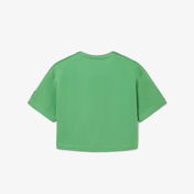 Lacoste SS25 RUNWAY Erkek Oversize Fit Kısa Kollu Bisiklet Yaka Yeşil Sweatshirt