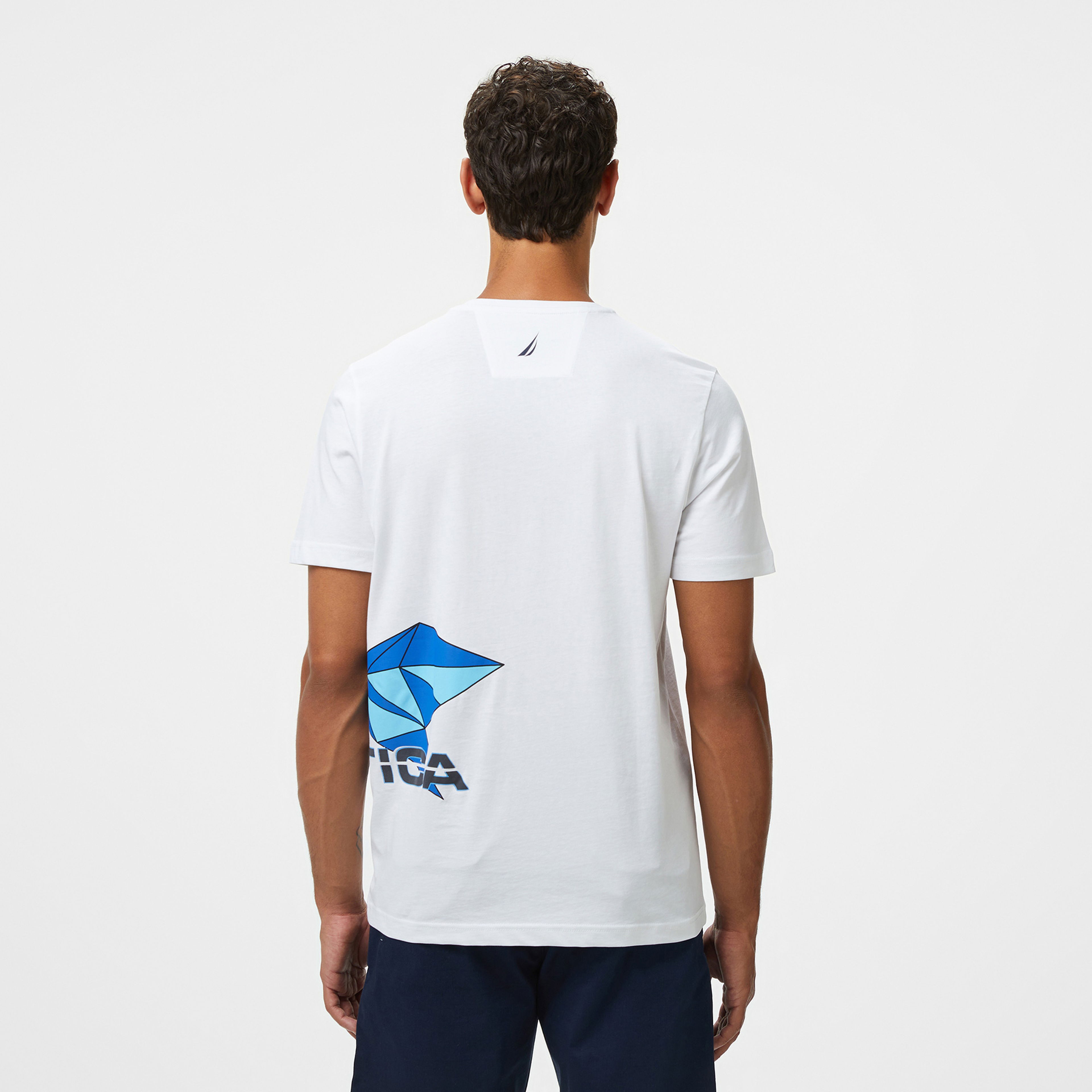 Nautica Erkek Beyaz Regular Fit Baskılı T-Shirt