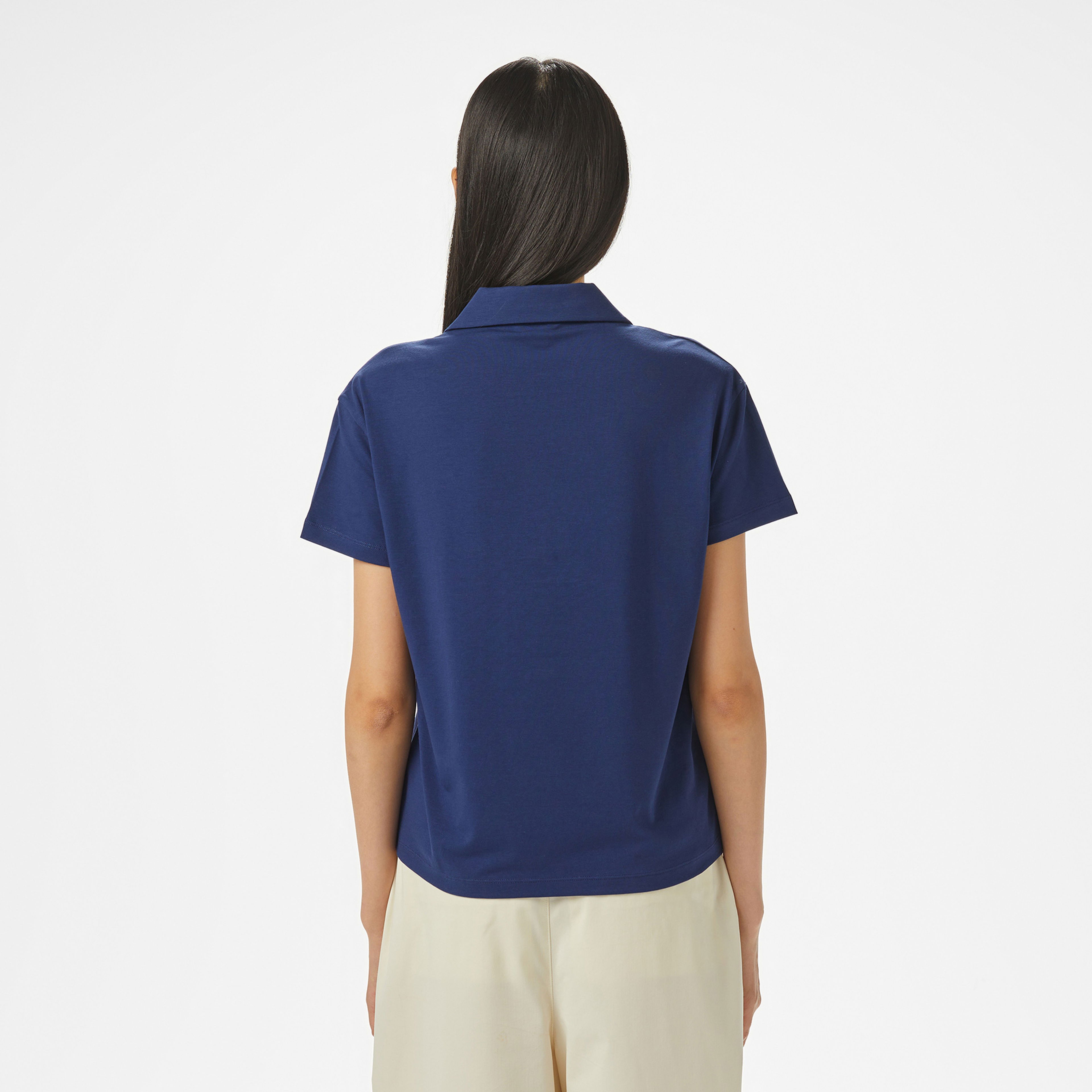 Nautica Kadın Lacivert Regular Fit Polo Yaka T-Shirt