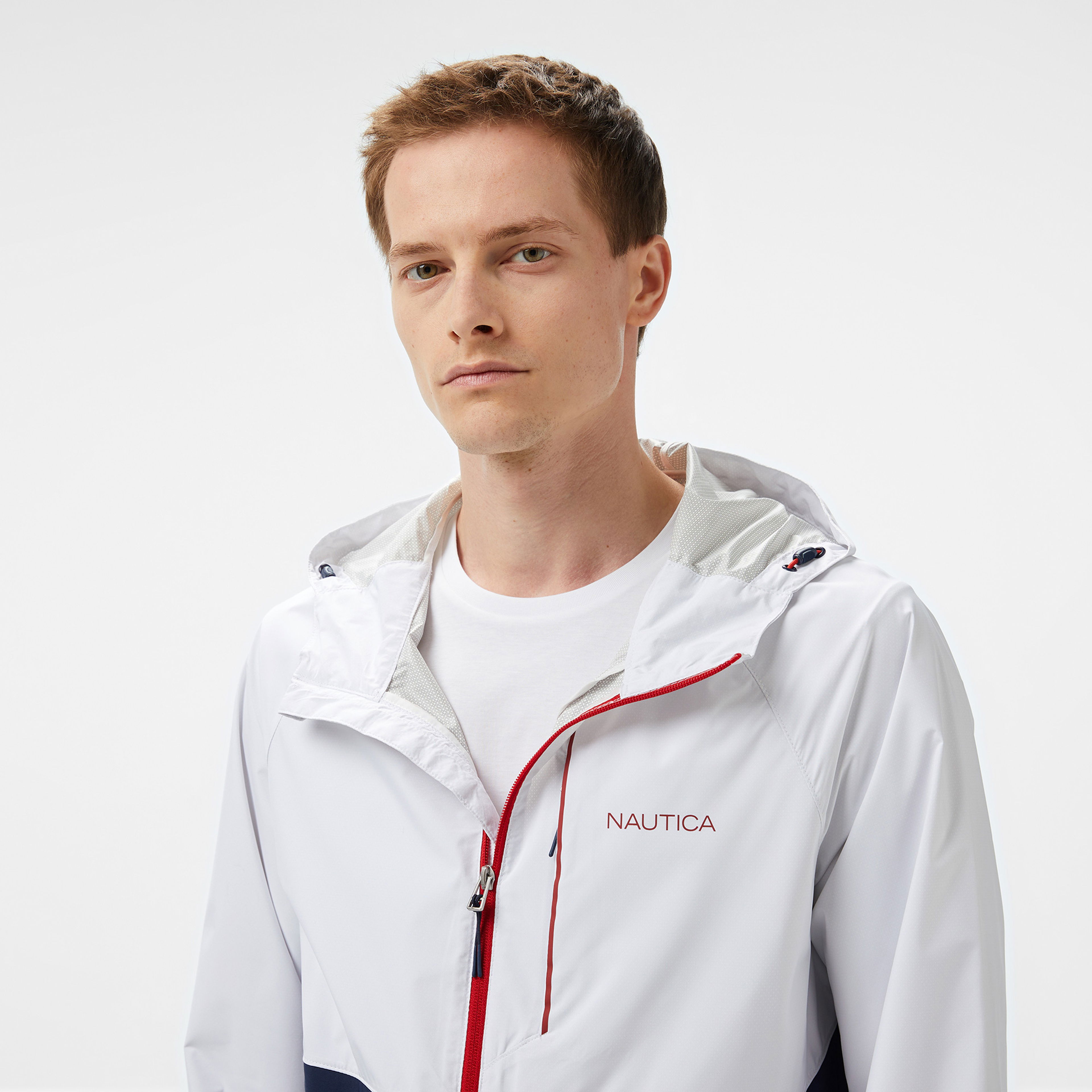 Nautica Erkek Beyaz Regular Fit Dik Yaka Mont
