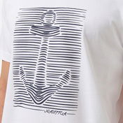 Nautica Erkek Beyaz Regular Fit Baskılı T-Shirt