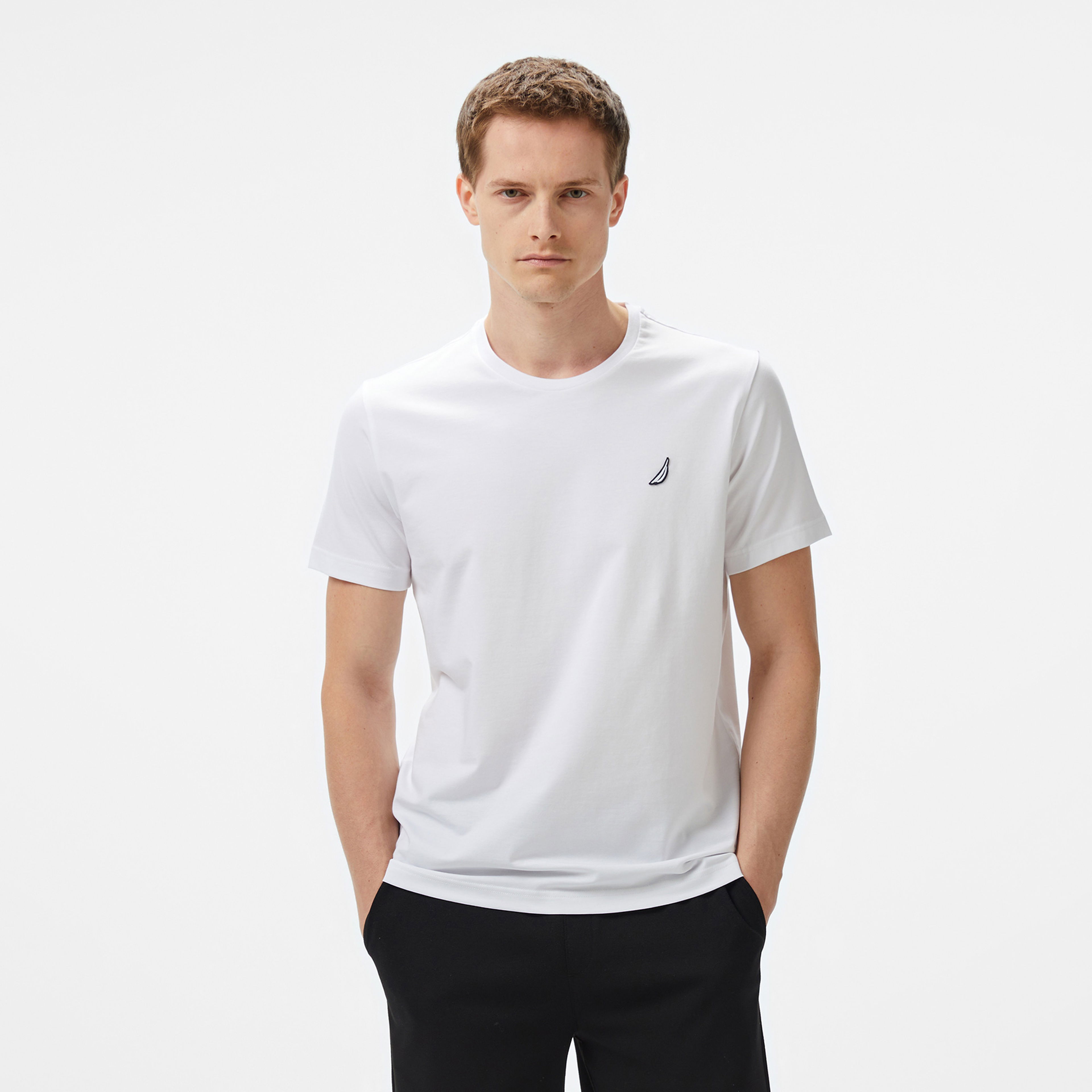 Nautica Erkek Beyaz Regular Fit T-Shirt