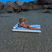 Sunnylife Luxe Lilo Mavi Çizgili Şişme Deniz Yatağı