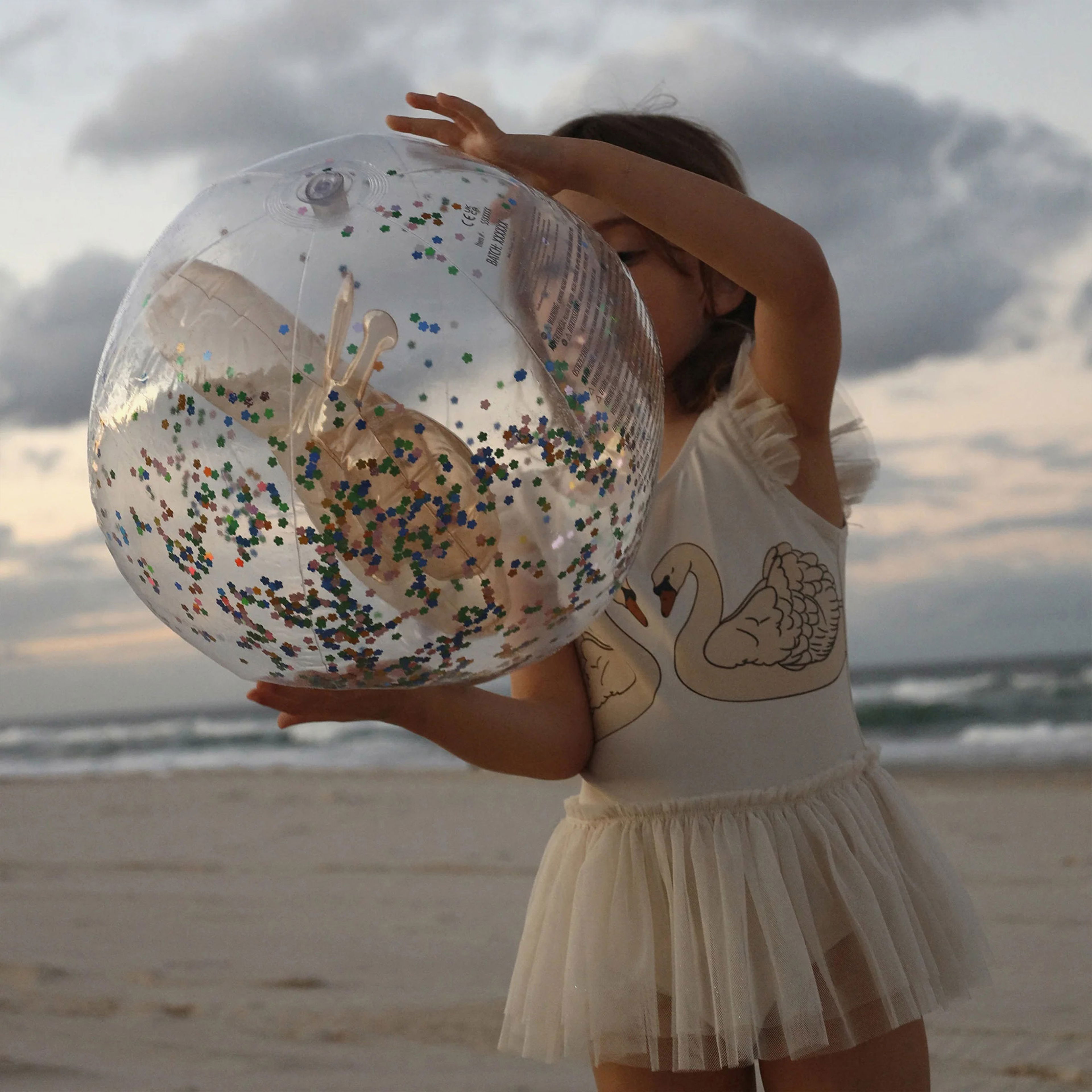 Sunnylife 3 Boyutlu Inflatable Cotton Candy Glitter Renkli Plaj Topu