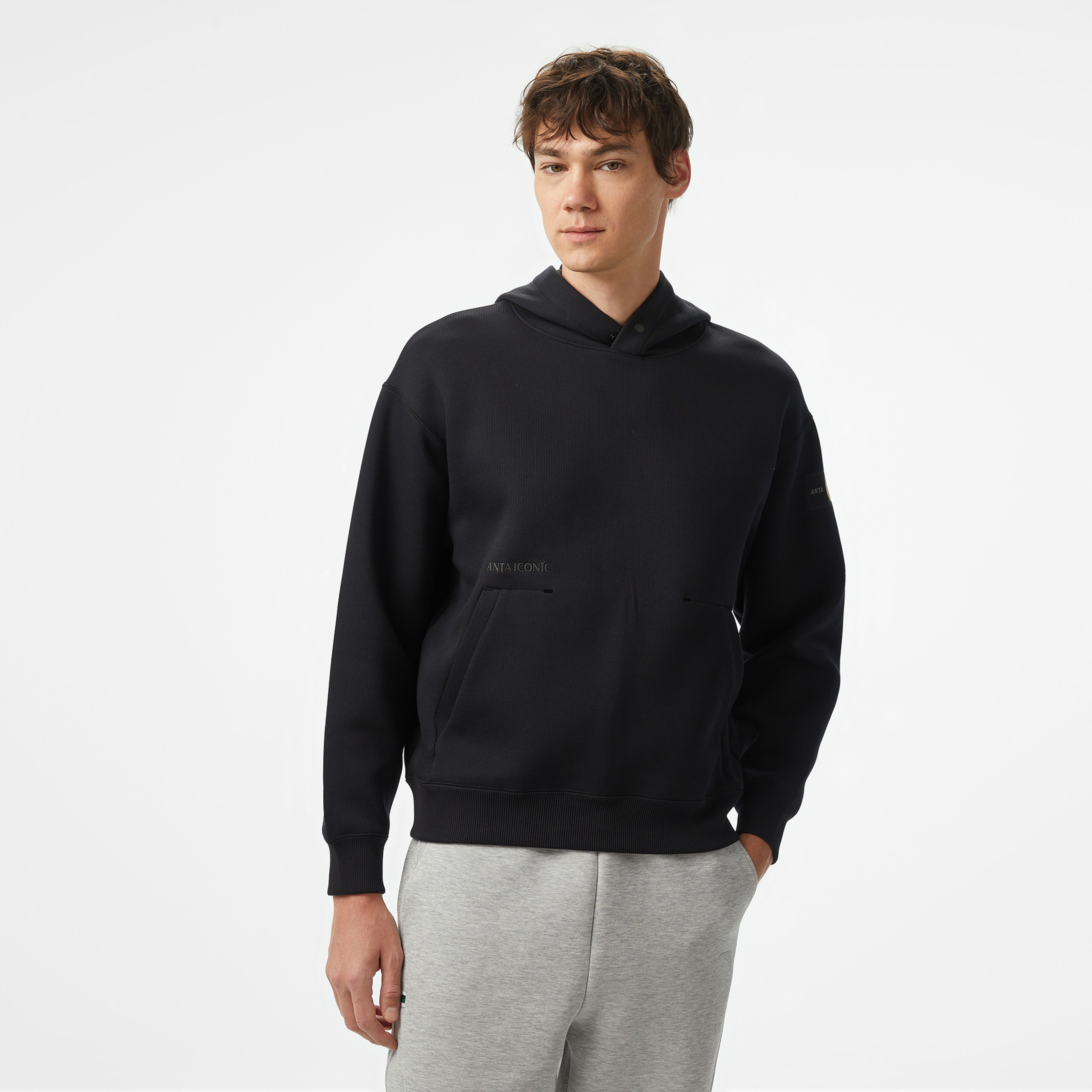 Anta Iconic Erkek Siyah Hoodie