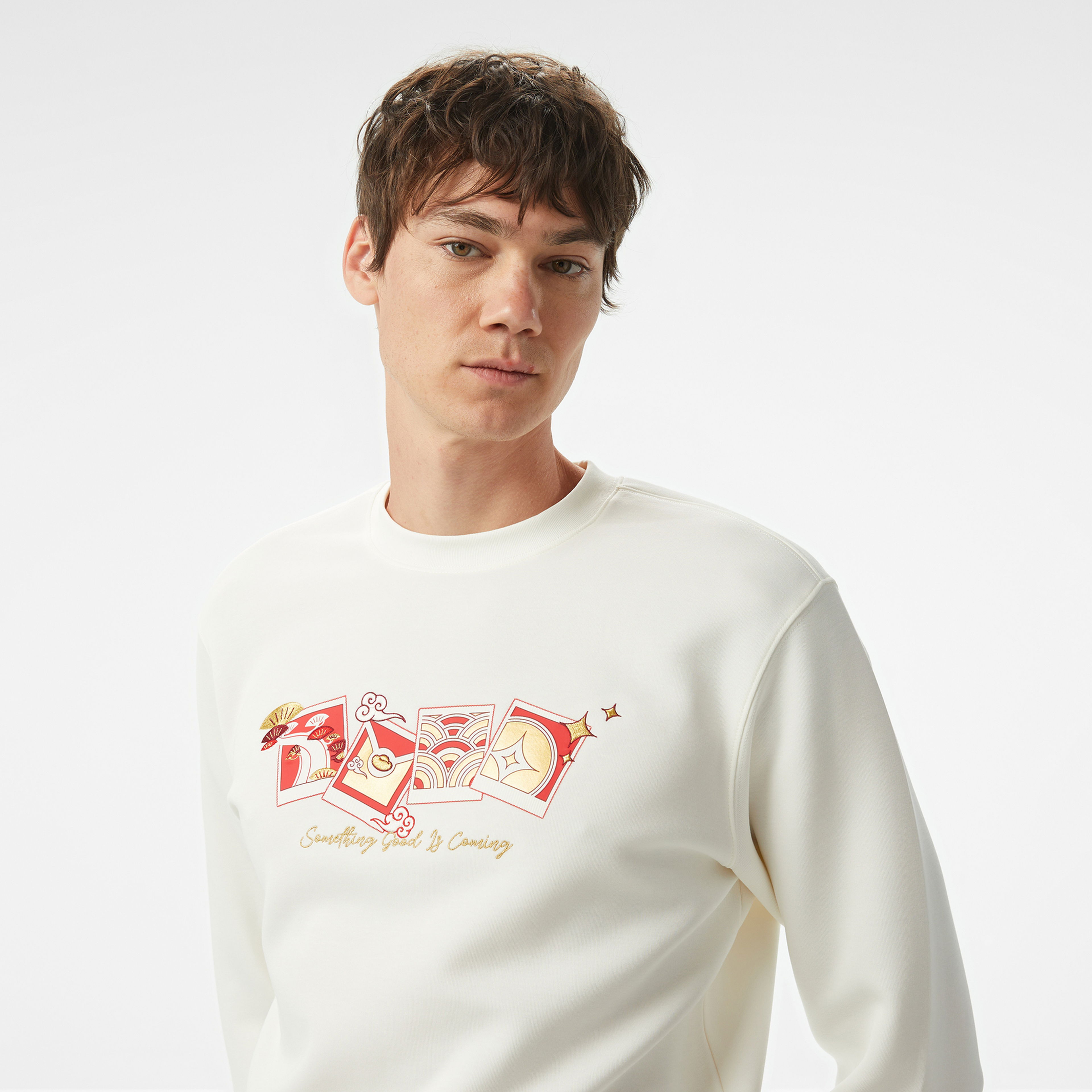 Anta CNY Good Luck Erkek Beyaz Sweatshirt