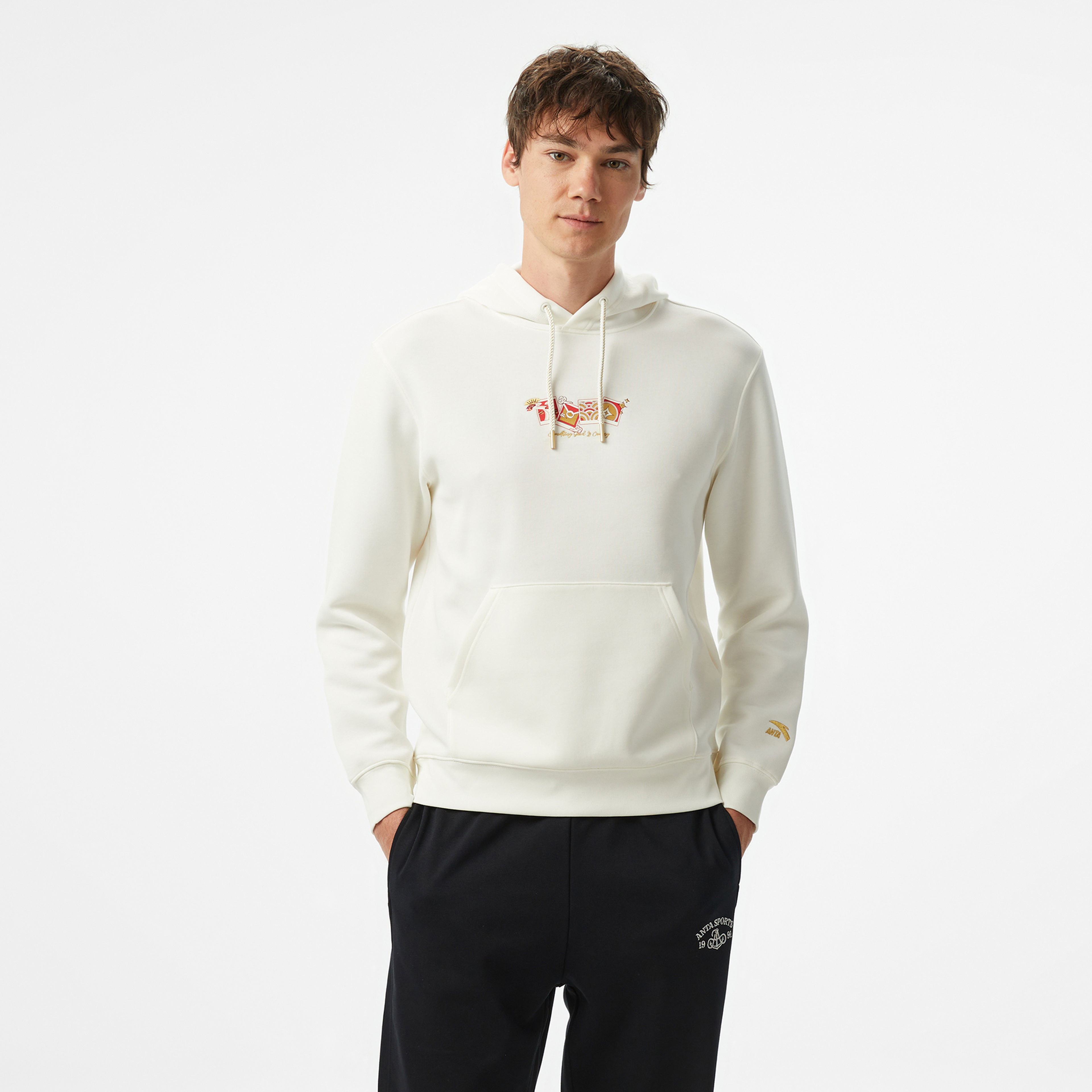 Anta Sports Club Erkek Beyaz Sweatshirt