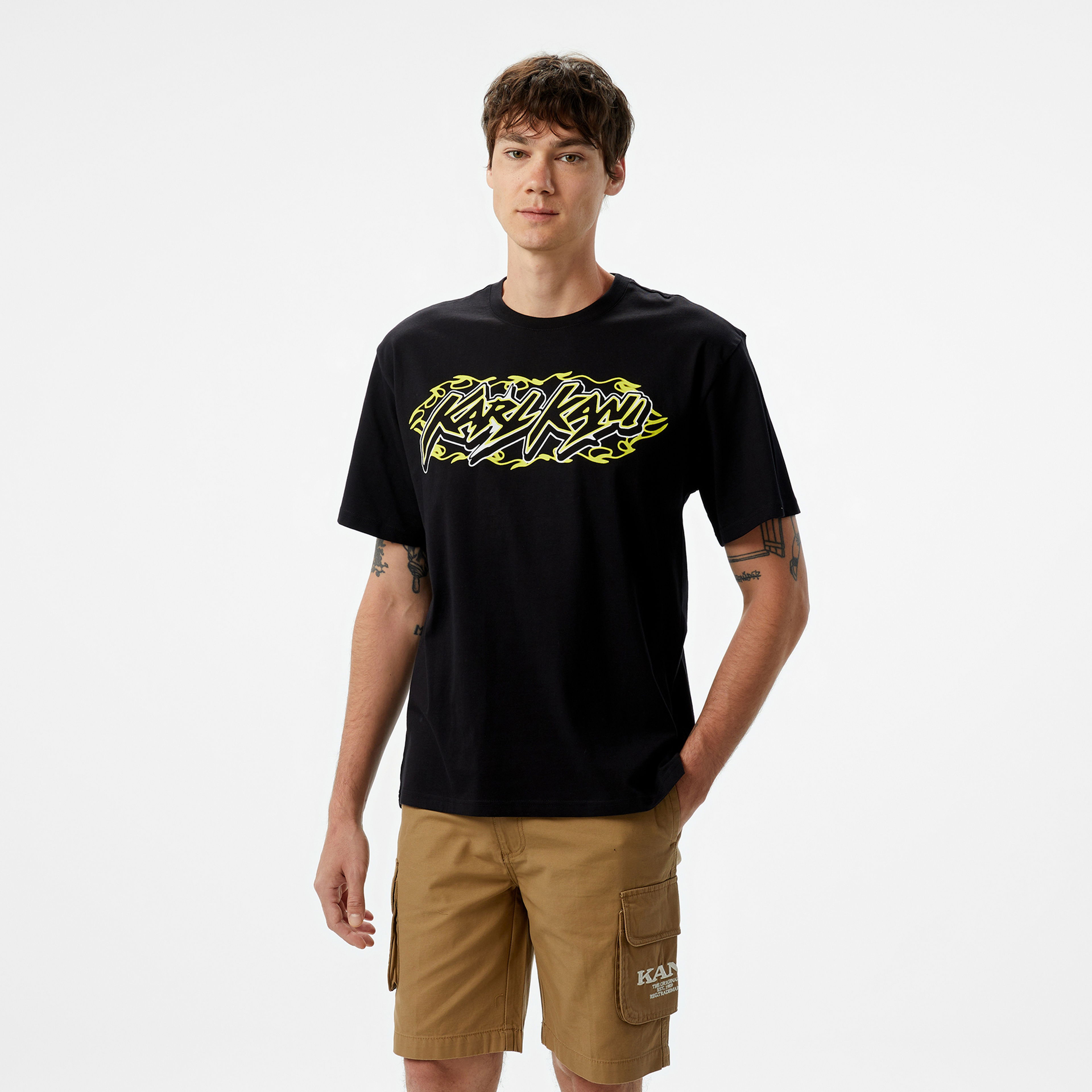 Karl Kani Woven Signature Airbush Amor Erkek Beyaz T-Shirt