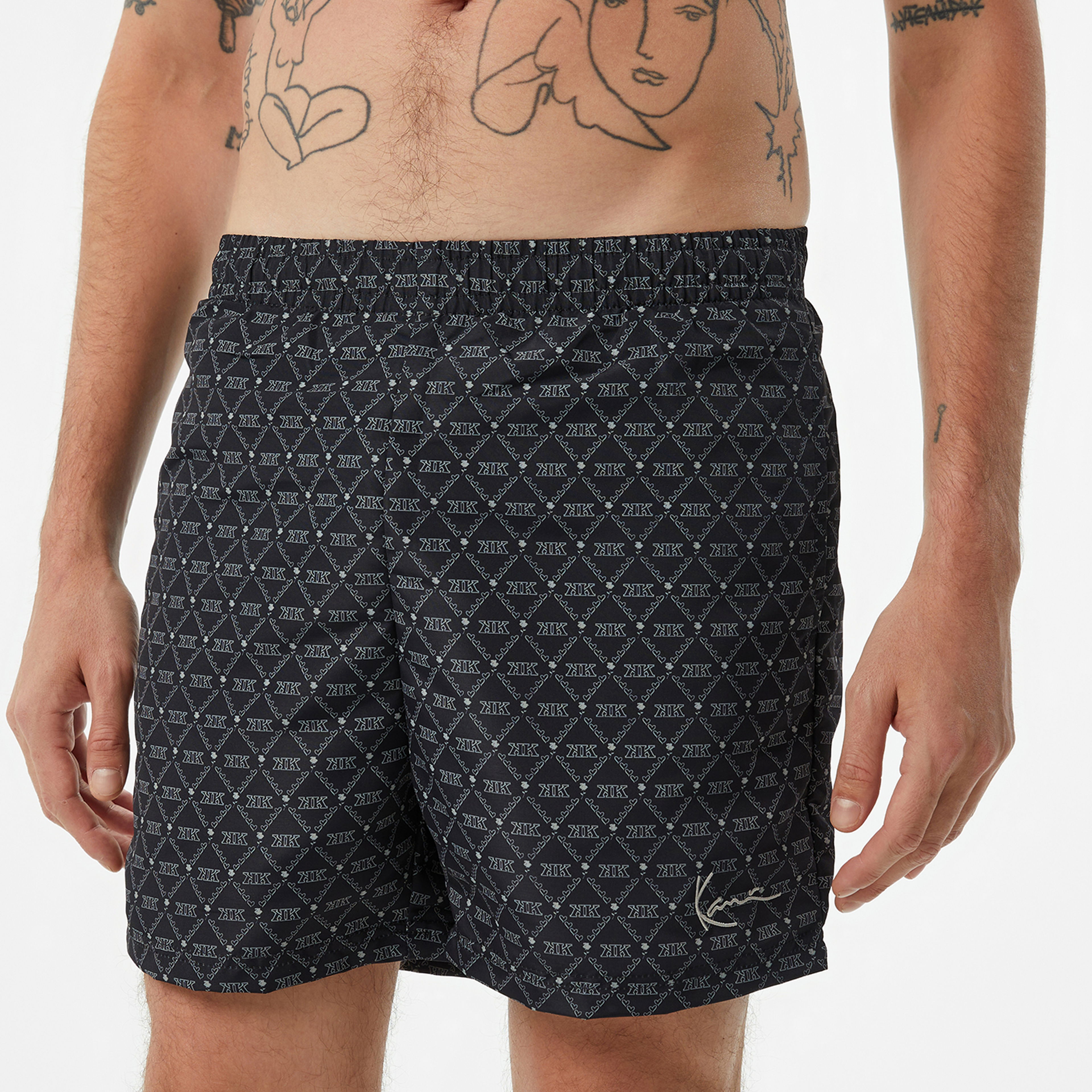 Karl Kani Monogram Erkek Siyah Mayo