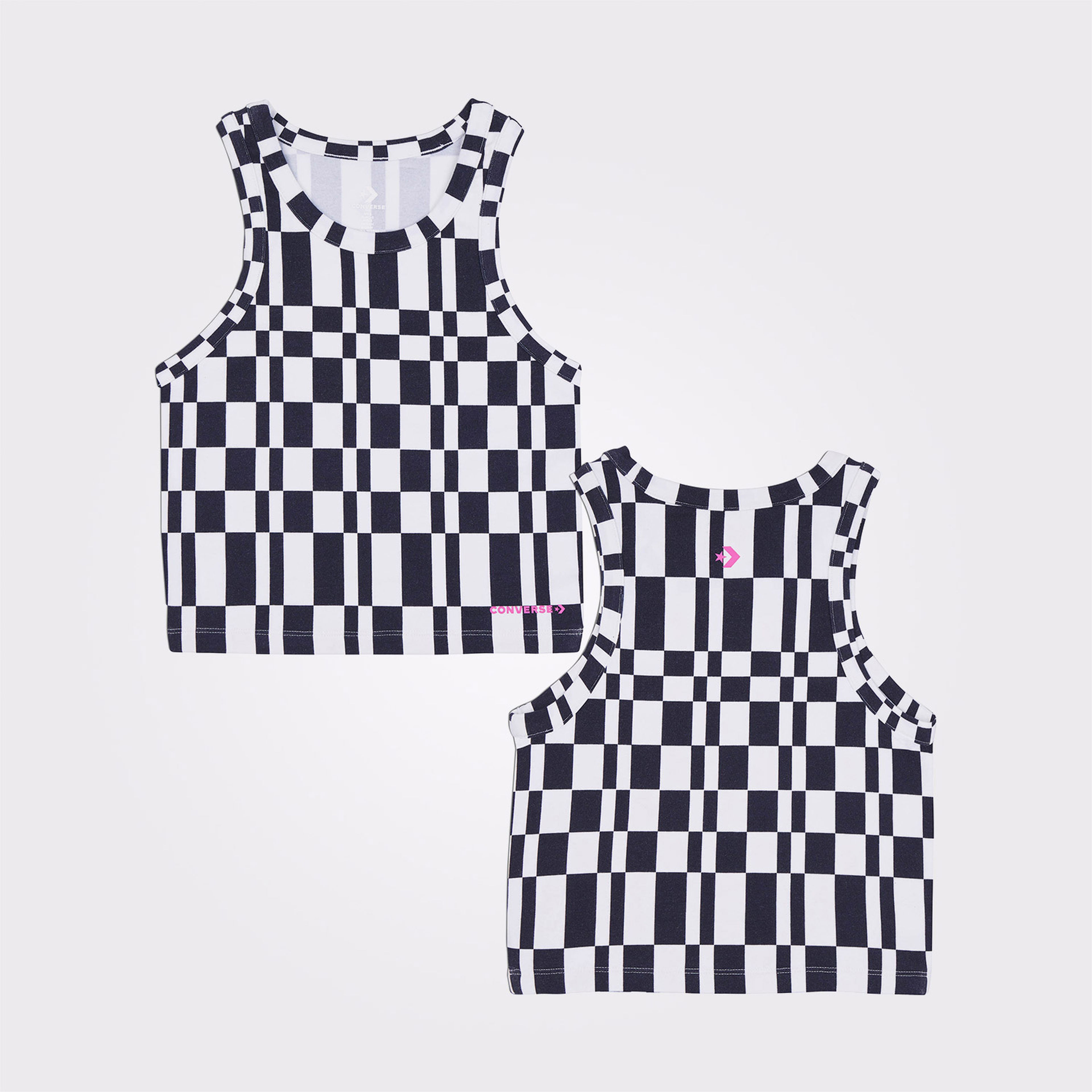 Converse Checkered Slim Fit Kadın Siyah Top