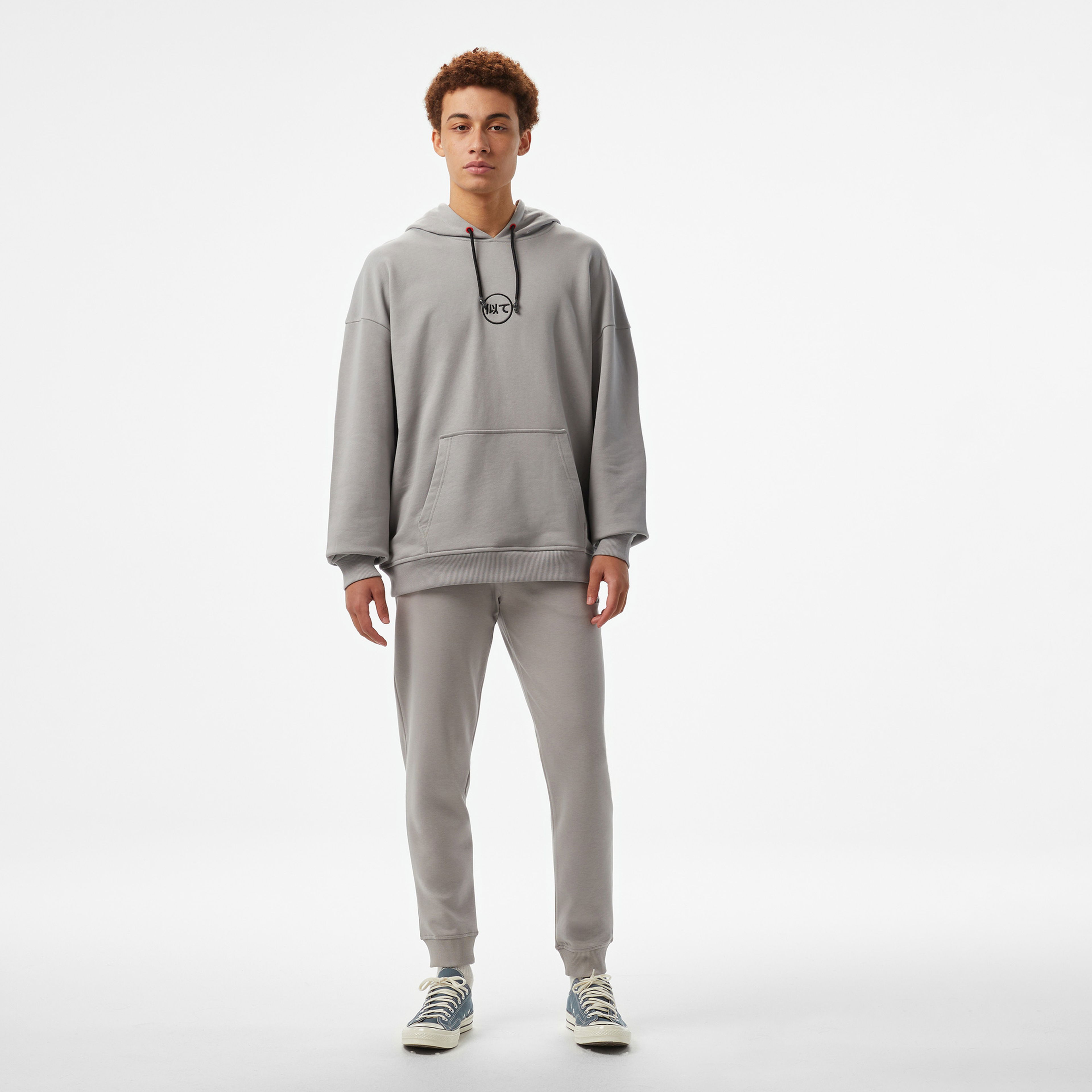 UNITED4 Motto Erkek Gri Hoodie