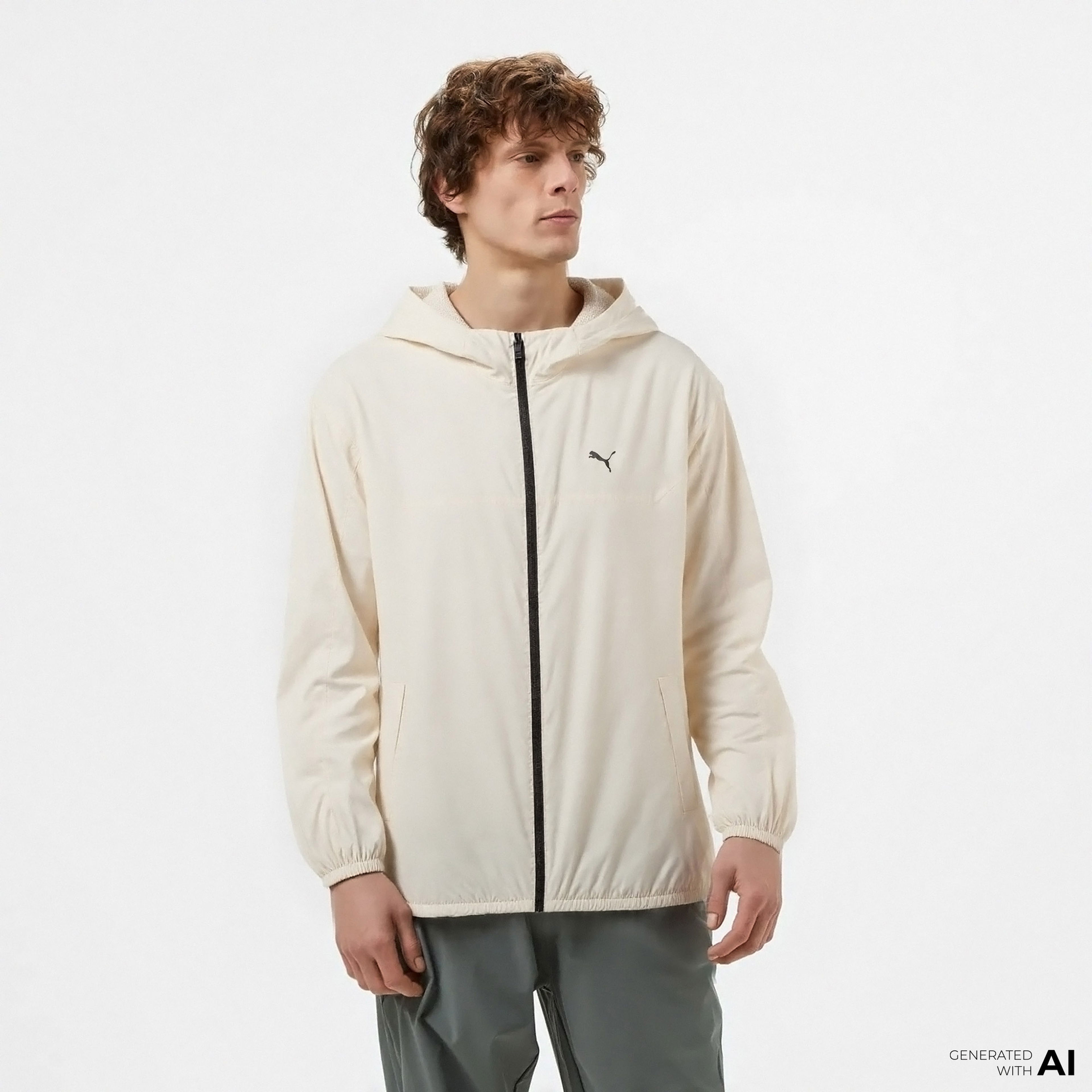 Puma Ess Regular Windbreaker Erkek Krem Ceket