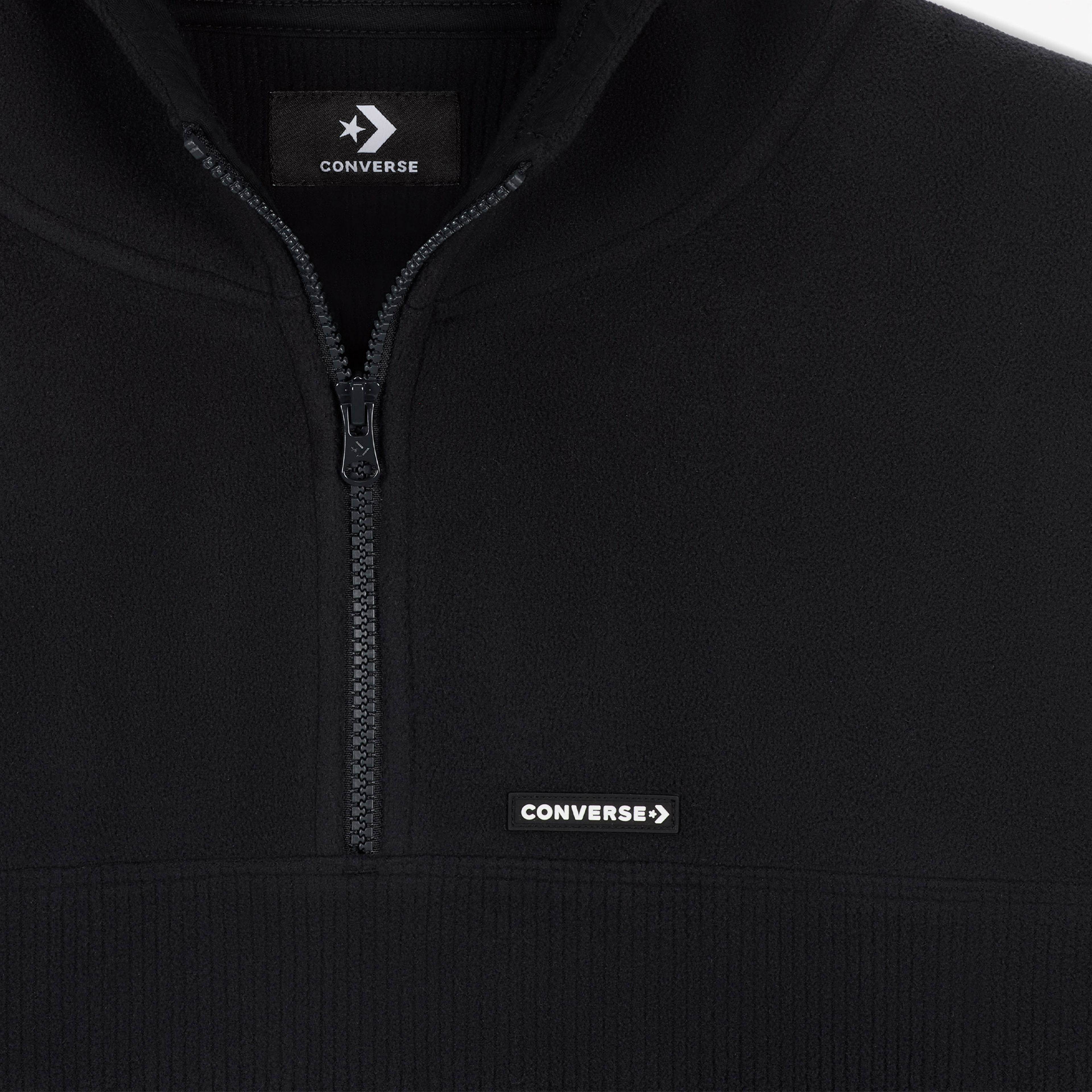 Converse Classic Kadın Siyah Yarım Fermuarlı Hoodie