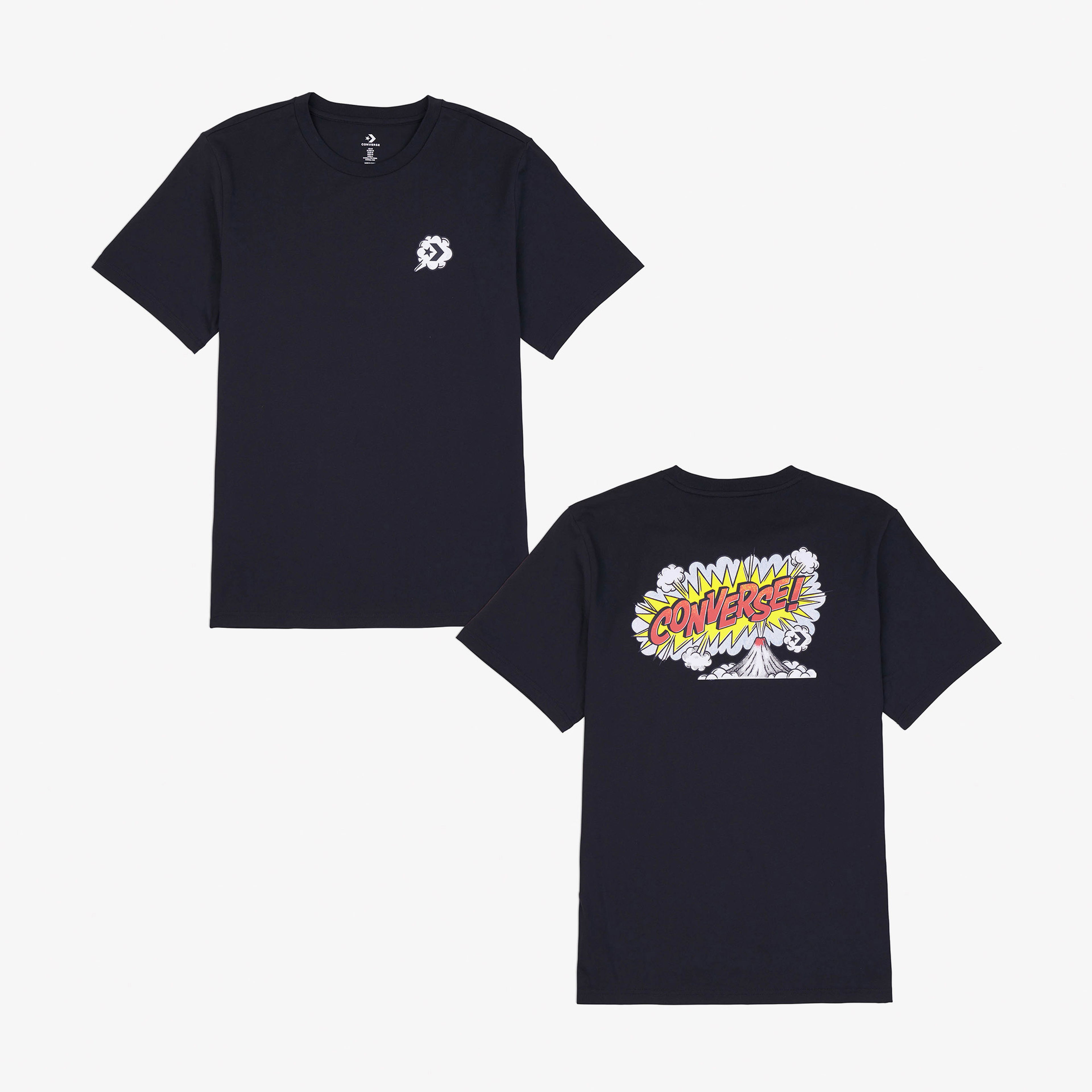 Converse Classic Erkek Grafik Baskılı Siyah T-Shirt
