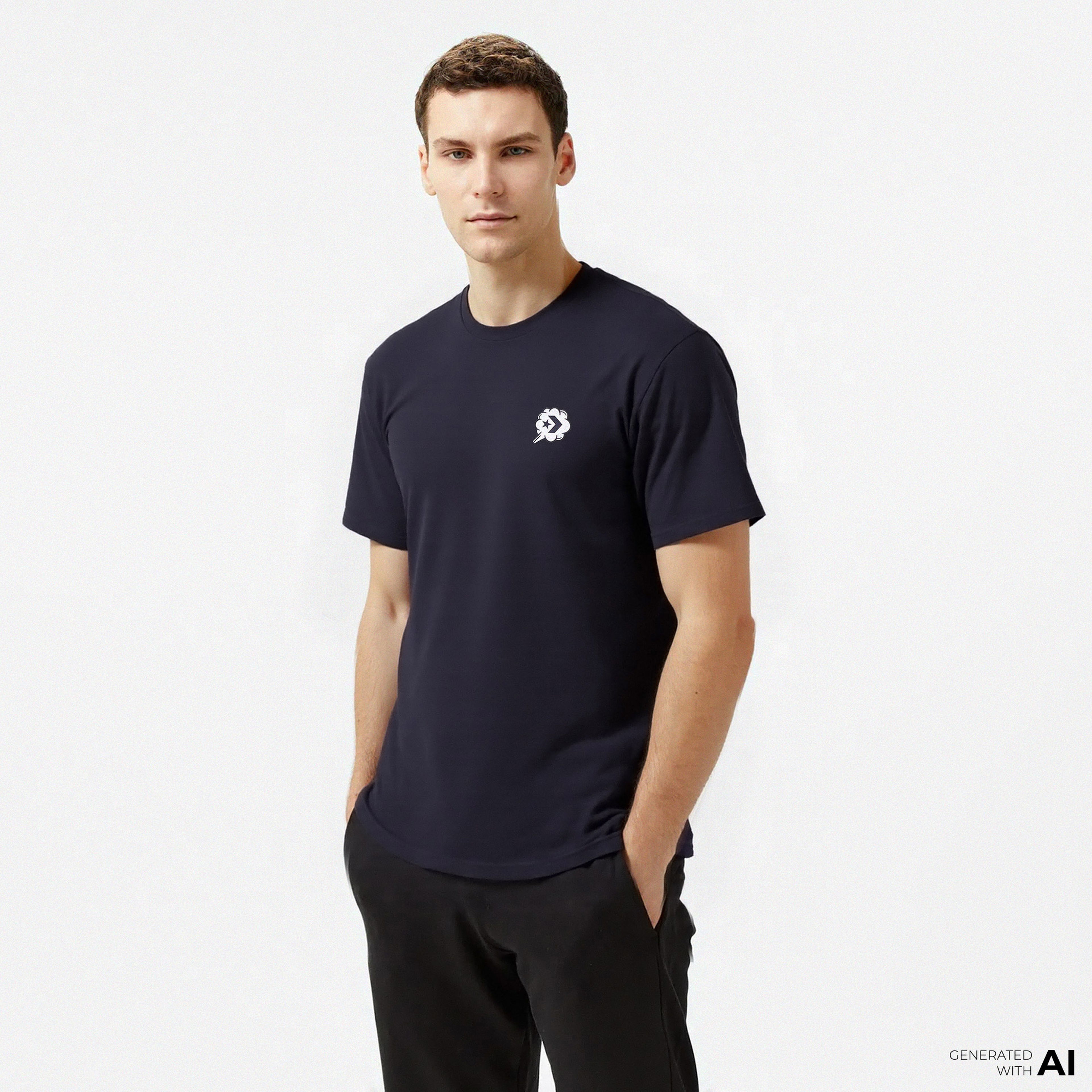 Converse Classic Erkek Grafik Baskılı Siyah T-Shirt