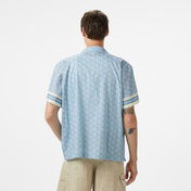 Lacoste Monogram Relaxed Fit Erkek Mavi Gömlek