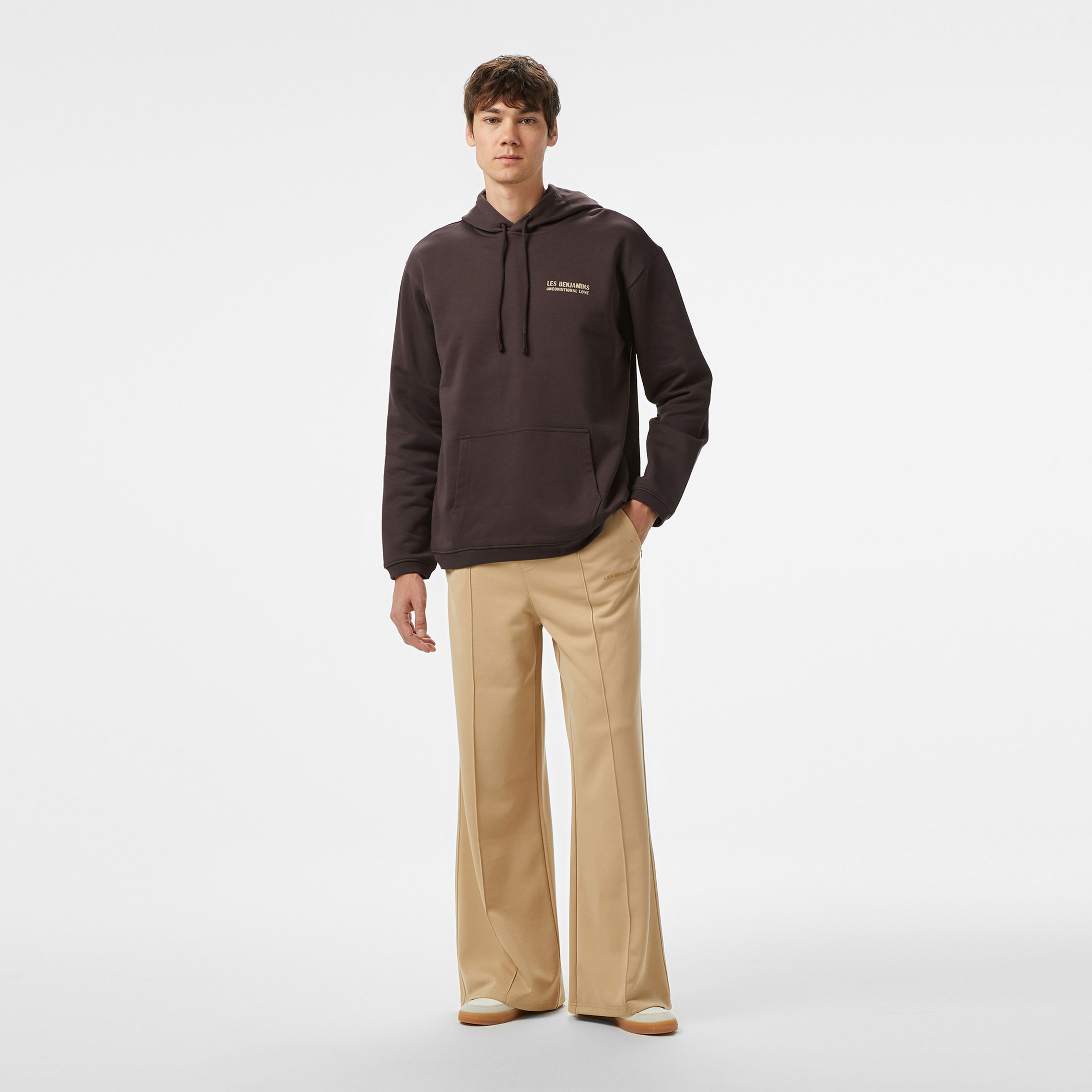Les Benjamin Erkek Bej Hoodie