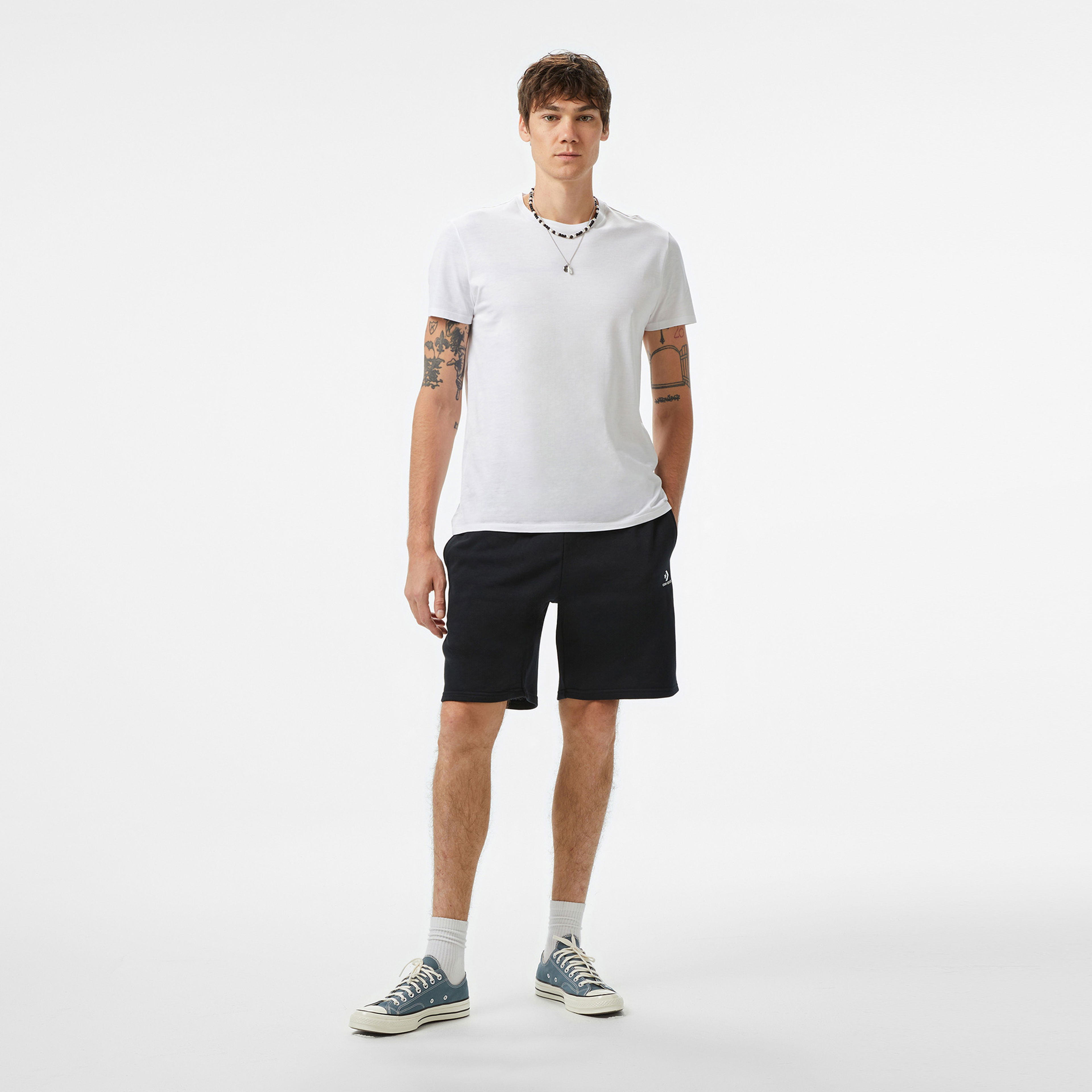 Converse Go-To Embroidered Star Chevron Fleece  Unisex Siyah Şort