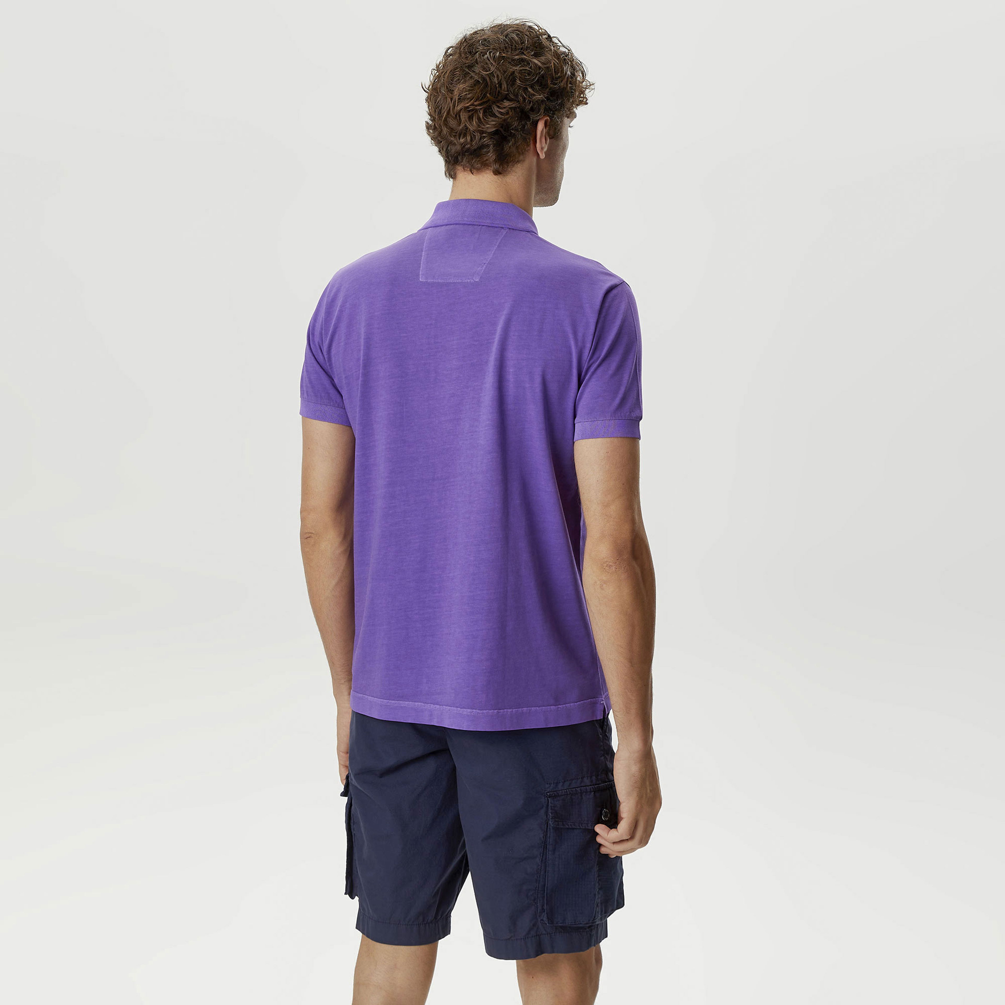 Nautica Erkek Mor Classic Fit Kısa Kollu Polo Yaka T-Shirt