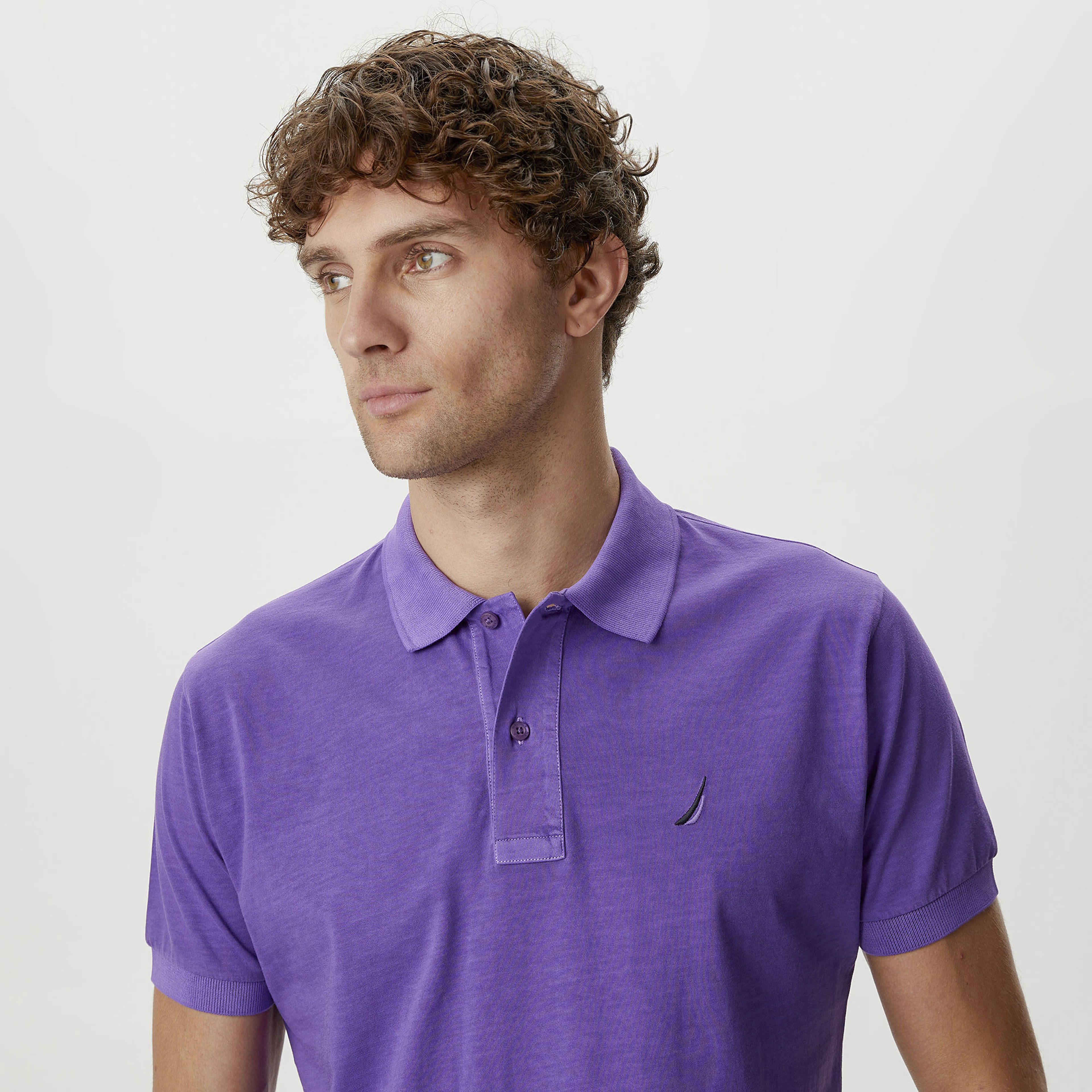 Nautica Erkek Mor Classic Fit Kısa Kollu Polo Yaka T-Shirt