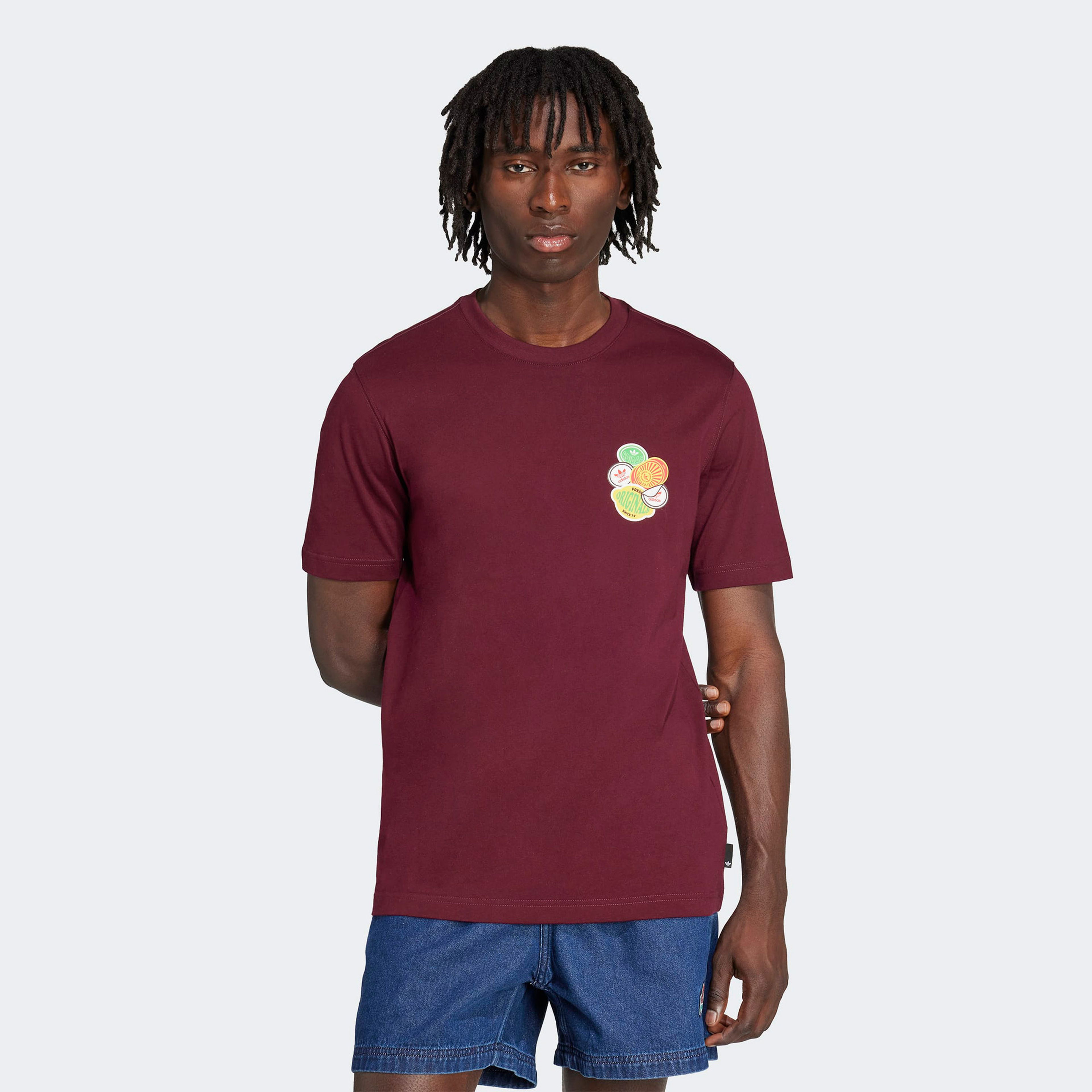 adidas Graphic Lo Ss T Erkek Bordo T-Shirt