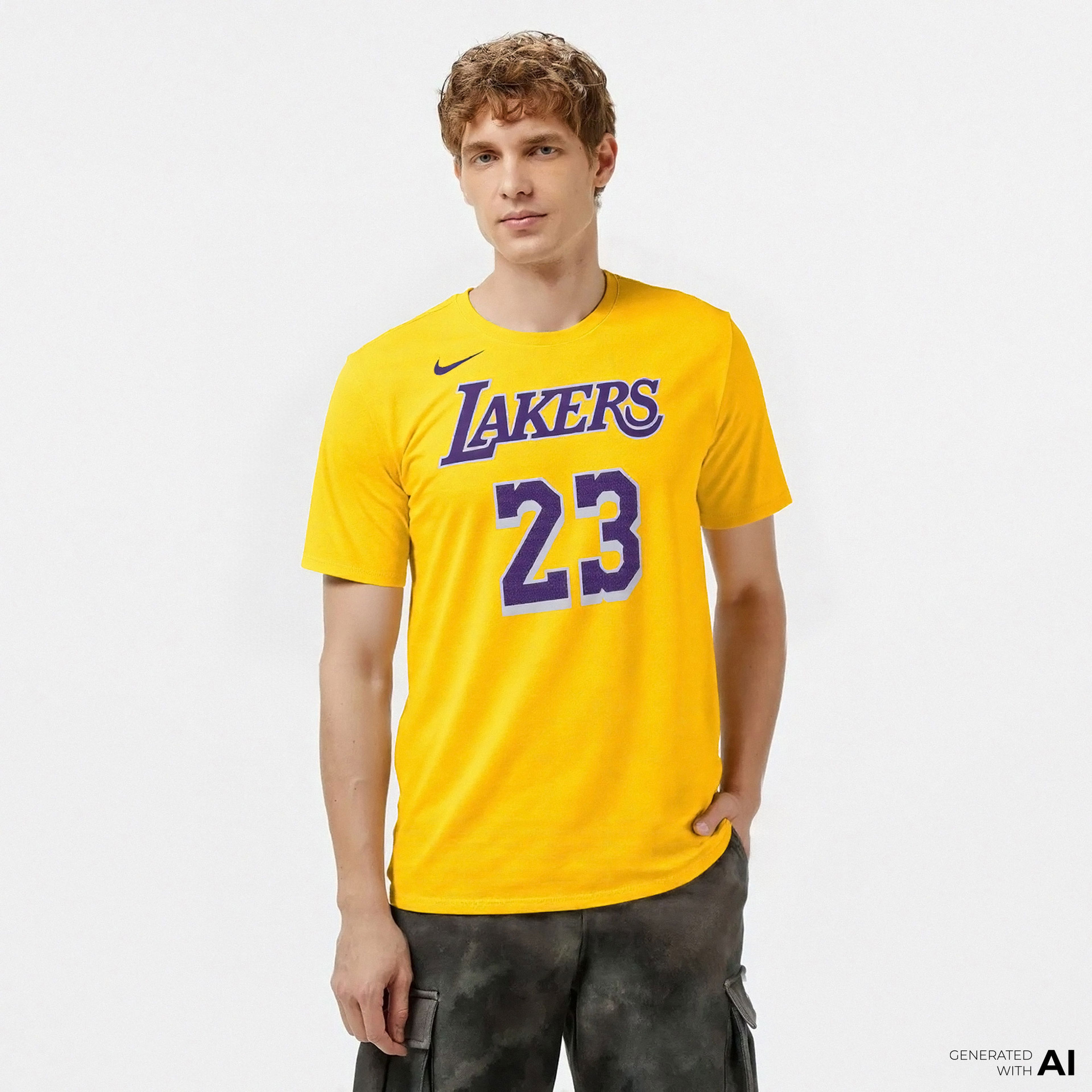 Nike Los Angeles Lakers Edition Erkek Sarı T-Shirt