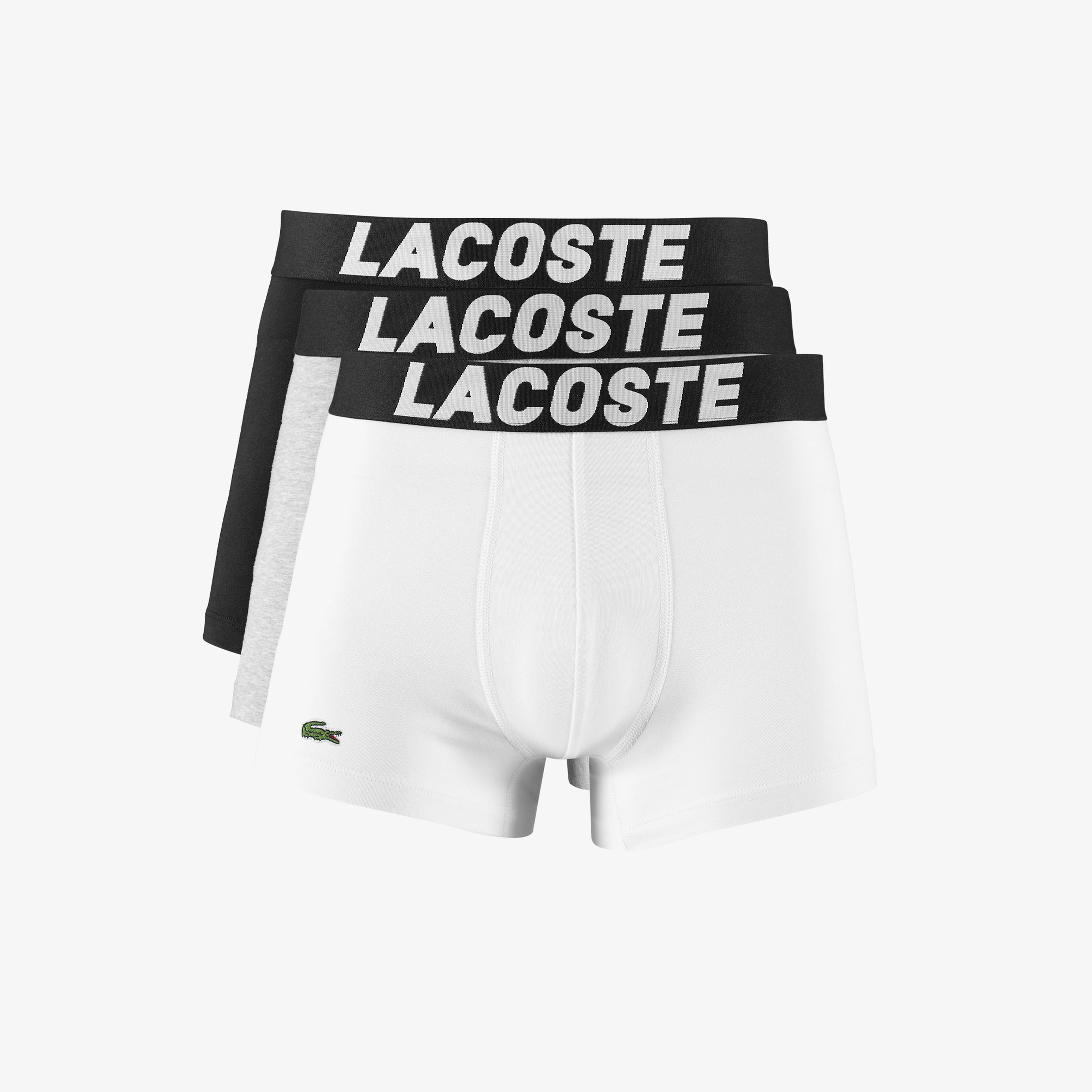 Lacoste Classic Erkek Baskılı 3'lü Renkli Boxer