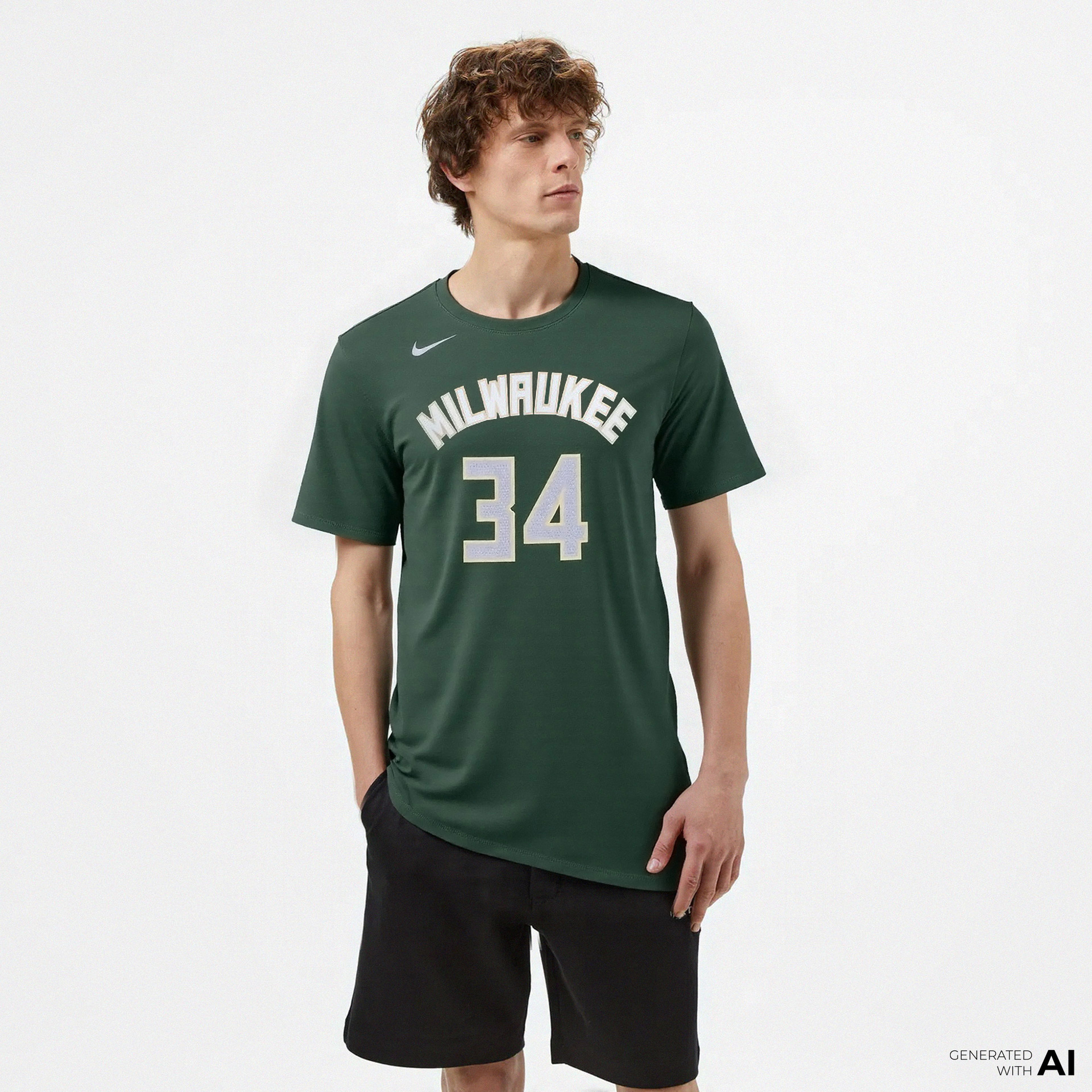 Nike Milwaukee Bucks Edition Erkek Yeşil T-Shirt