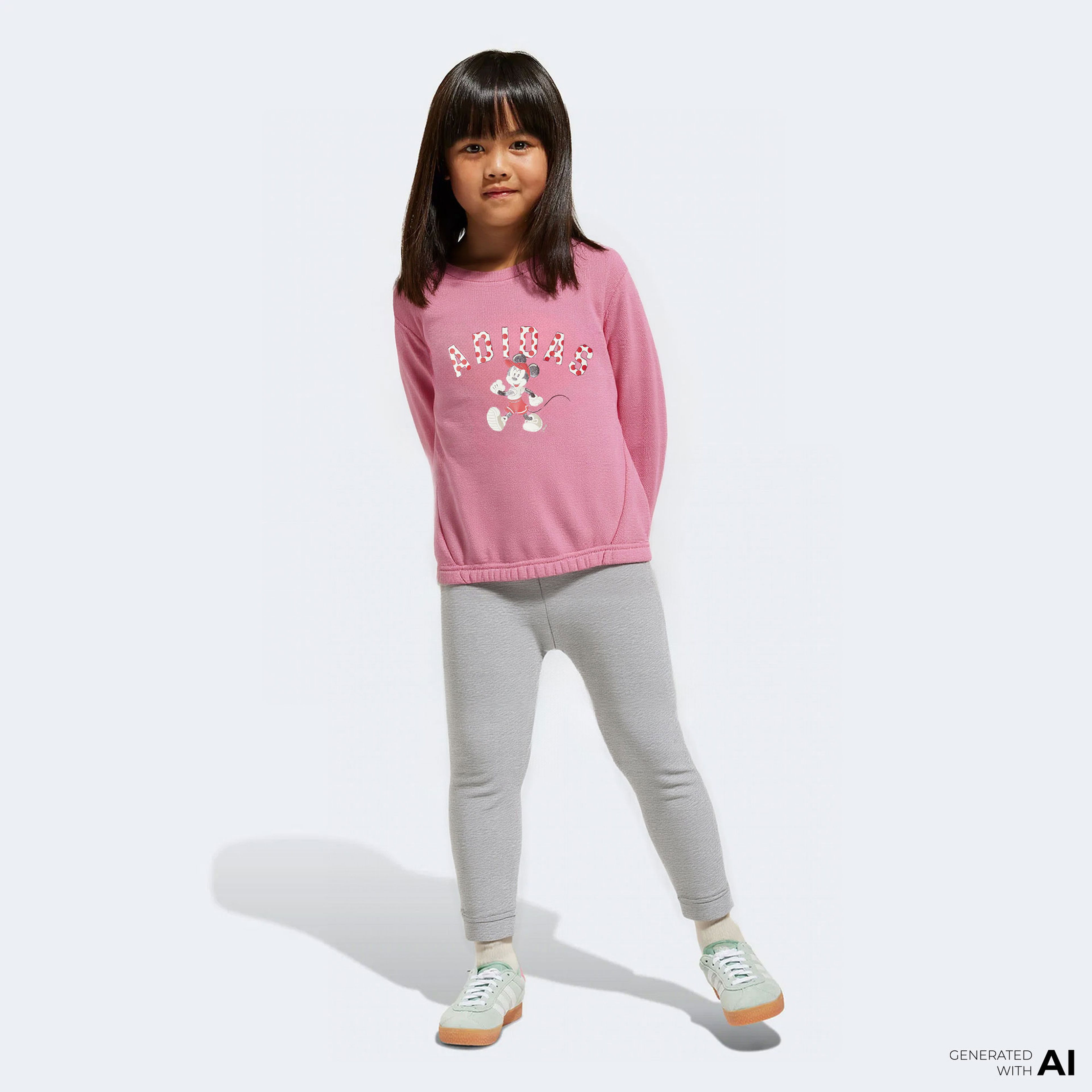 adidas Disney Minnie Mouse Çocuk Gri/Pembe Eşofman Takımı